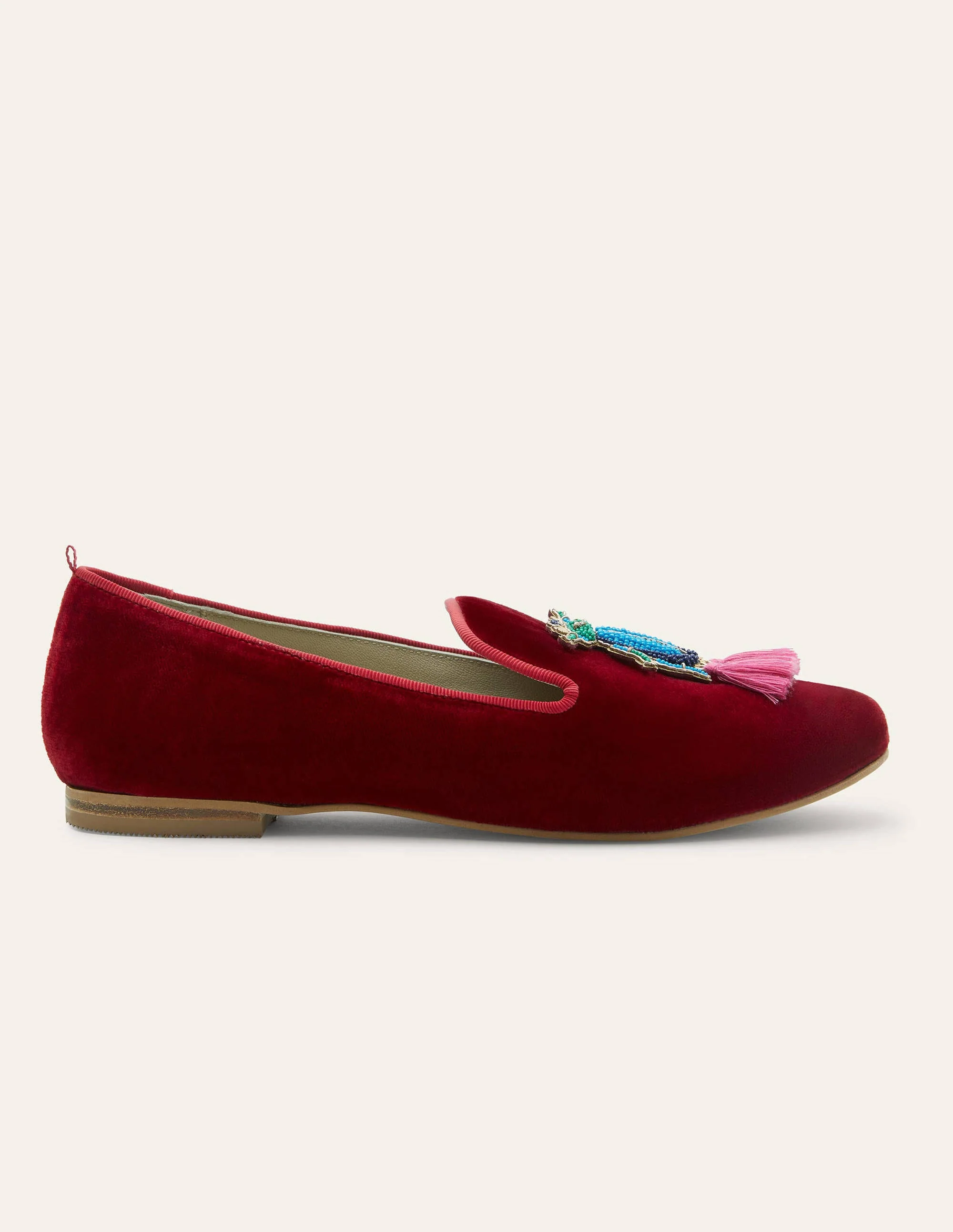 Gabriella Embellished Loafers-Wine Velvet/Beetle - Image 2