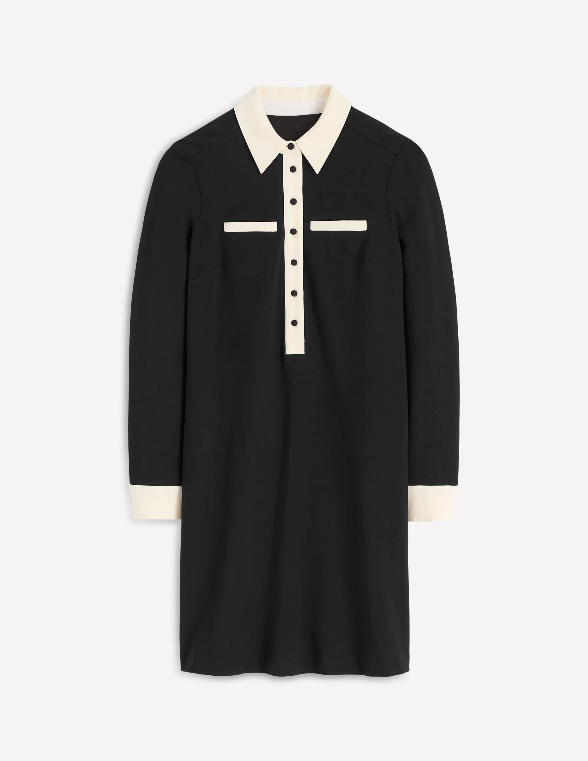 Georgina Ponte Dress-Black & White - Image 6