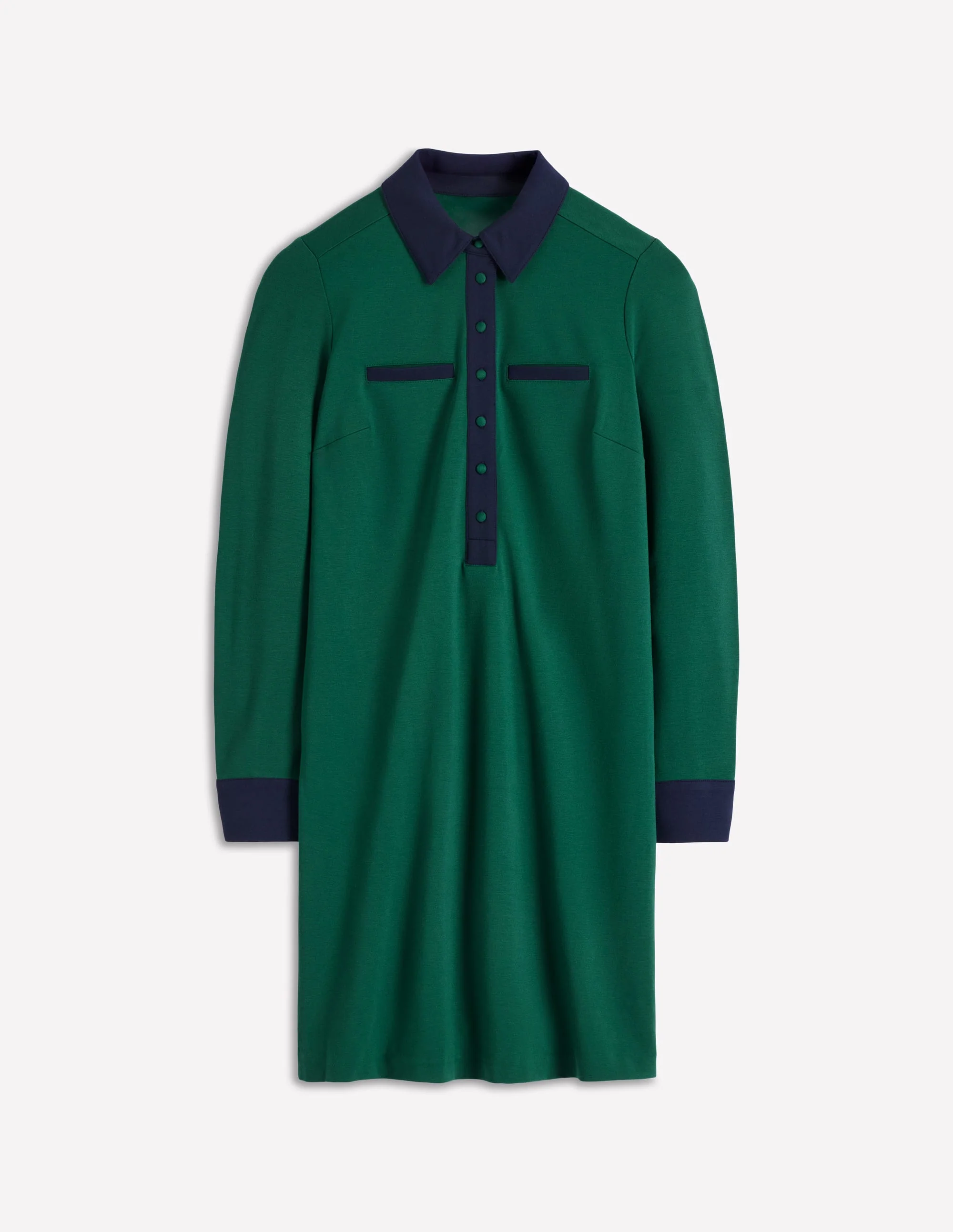 Georgina Ponte Dress-Green and Navy - Image 6