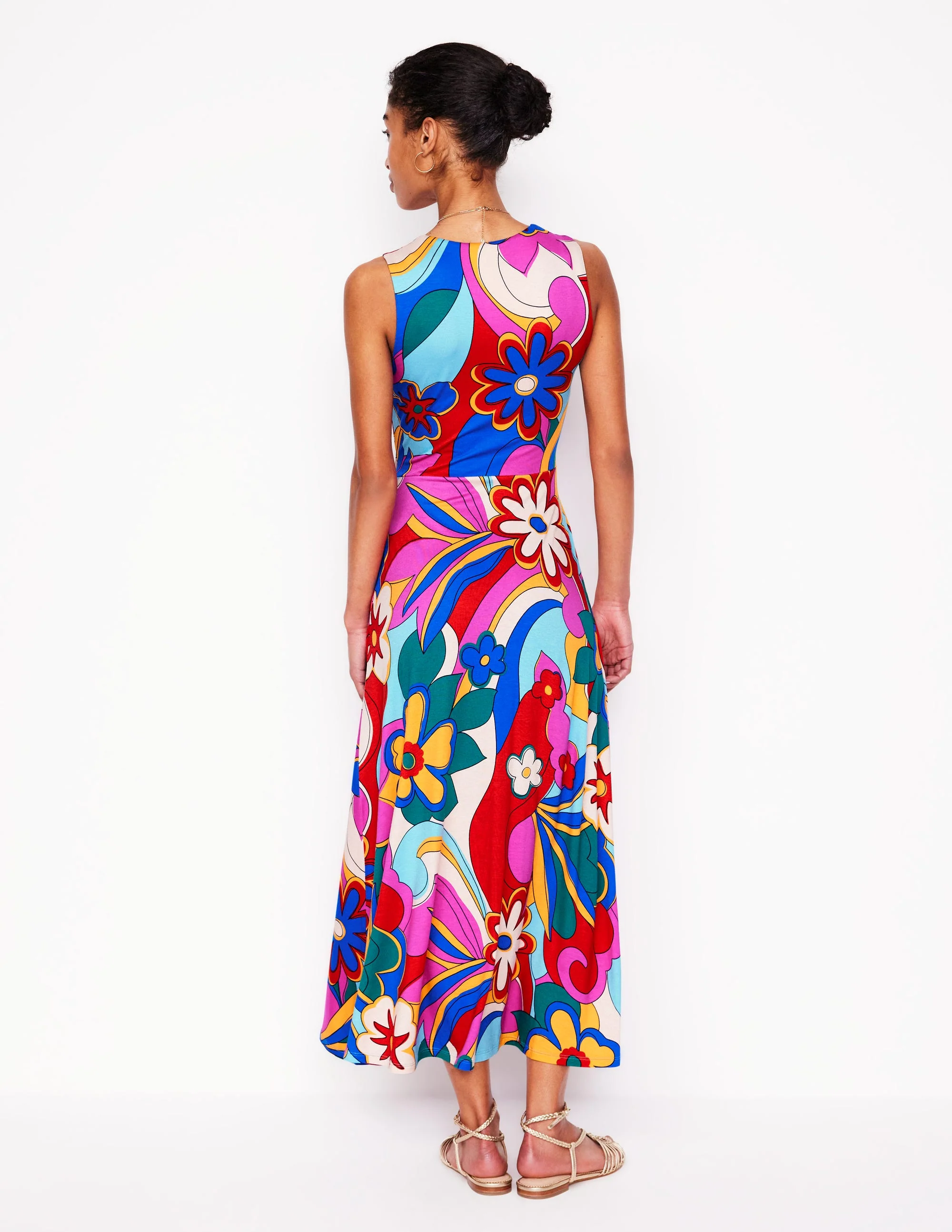 Grown On Tie Trapeze Dress-Multi, Blossomy Pop - Image 4