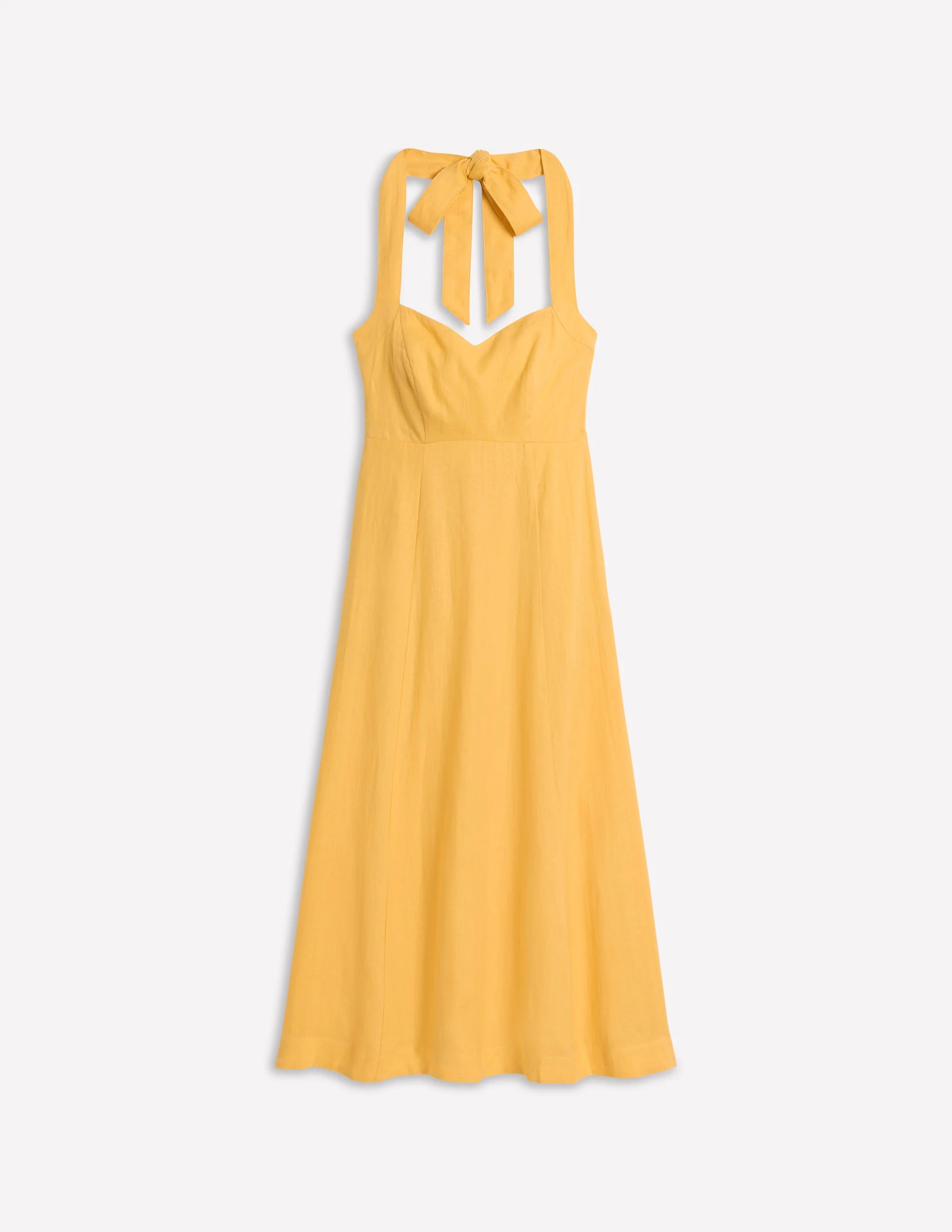 Halter Linen Dress-Buttermilk Yellow - Image 6