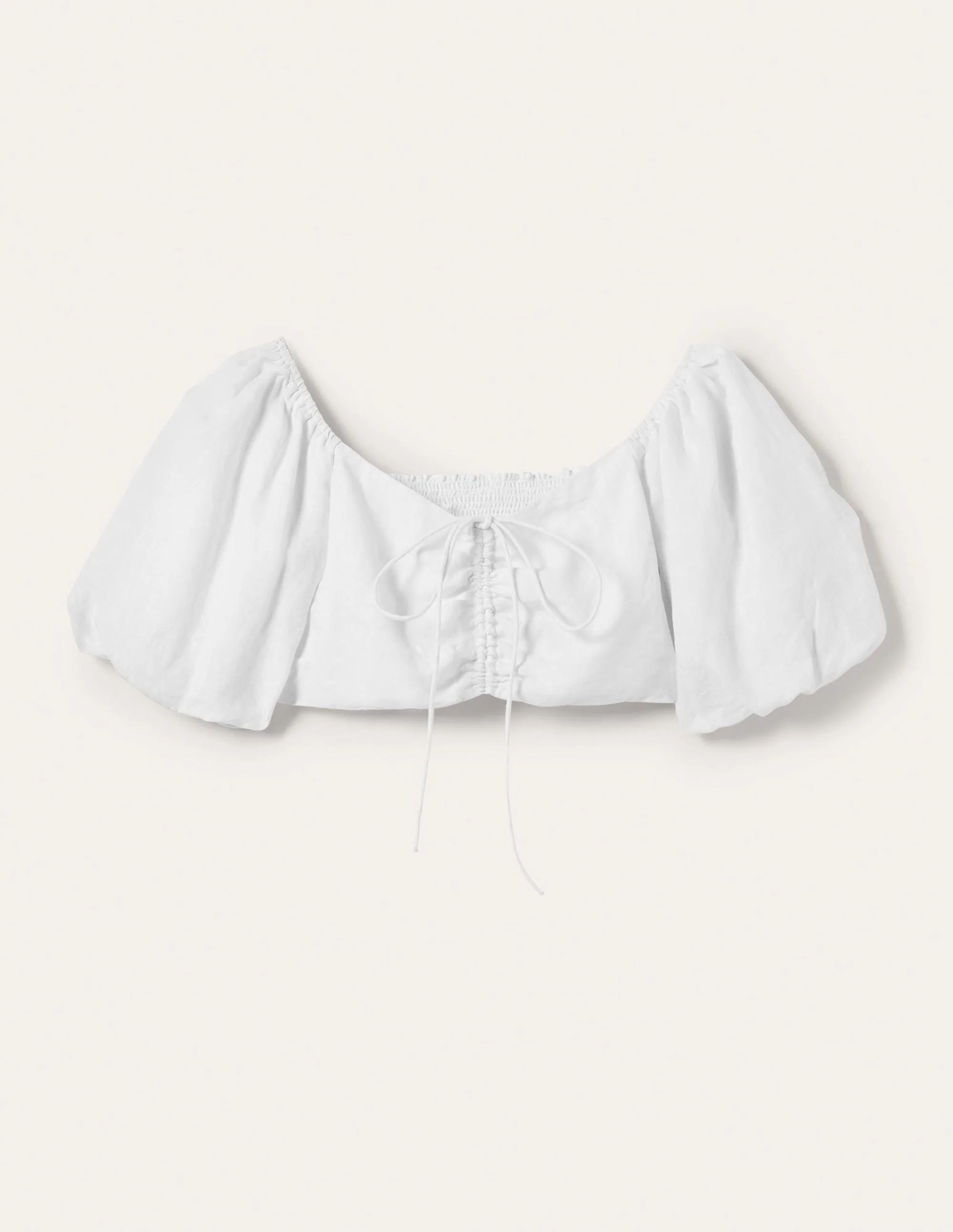 Halterneck Cut Out Crop Top-White - Image 9