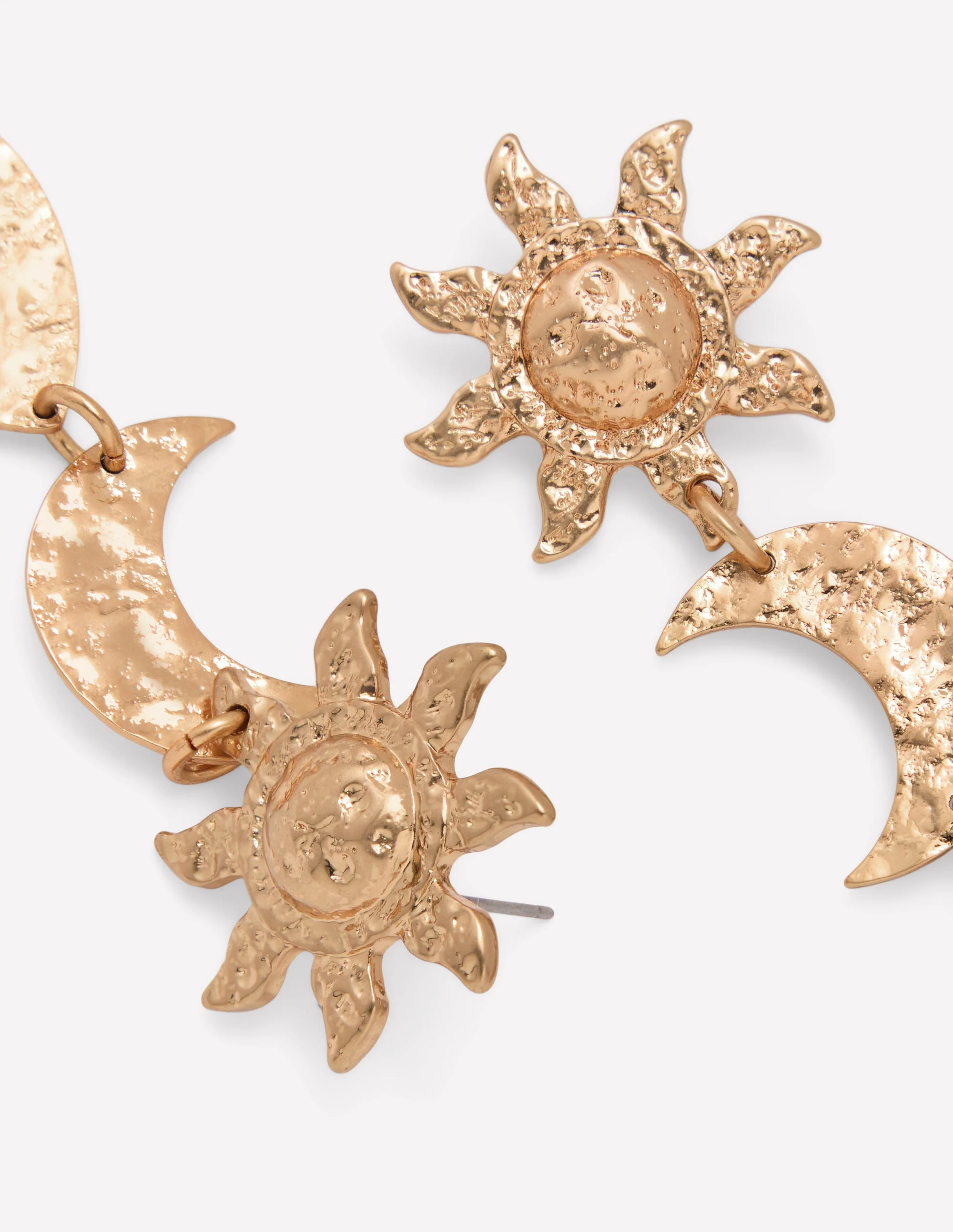 Hammered Motif Earrings-Gold Colour - Image 3