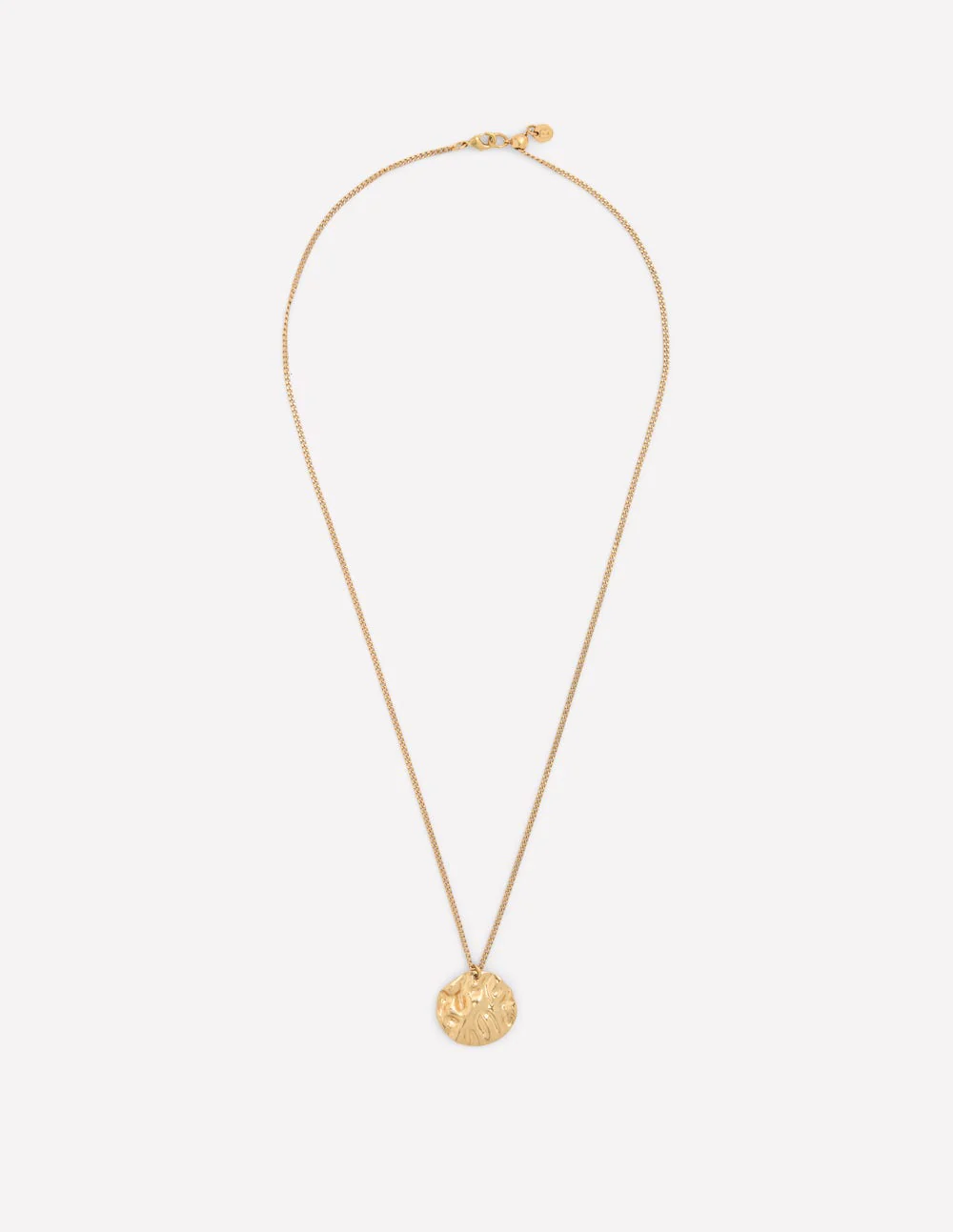 Hammered Penny Necklace-Gold