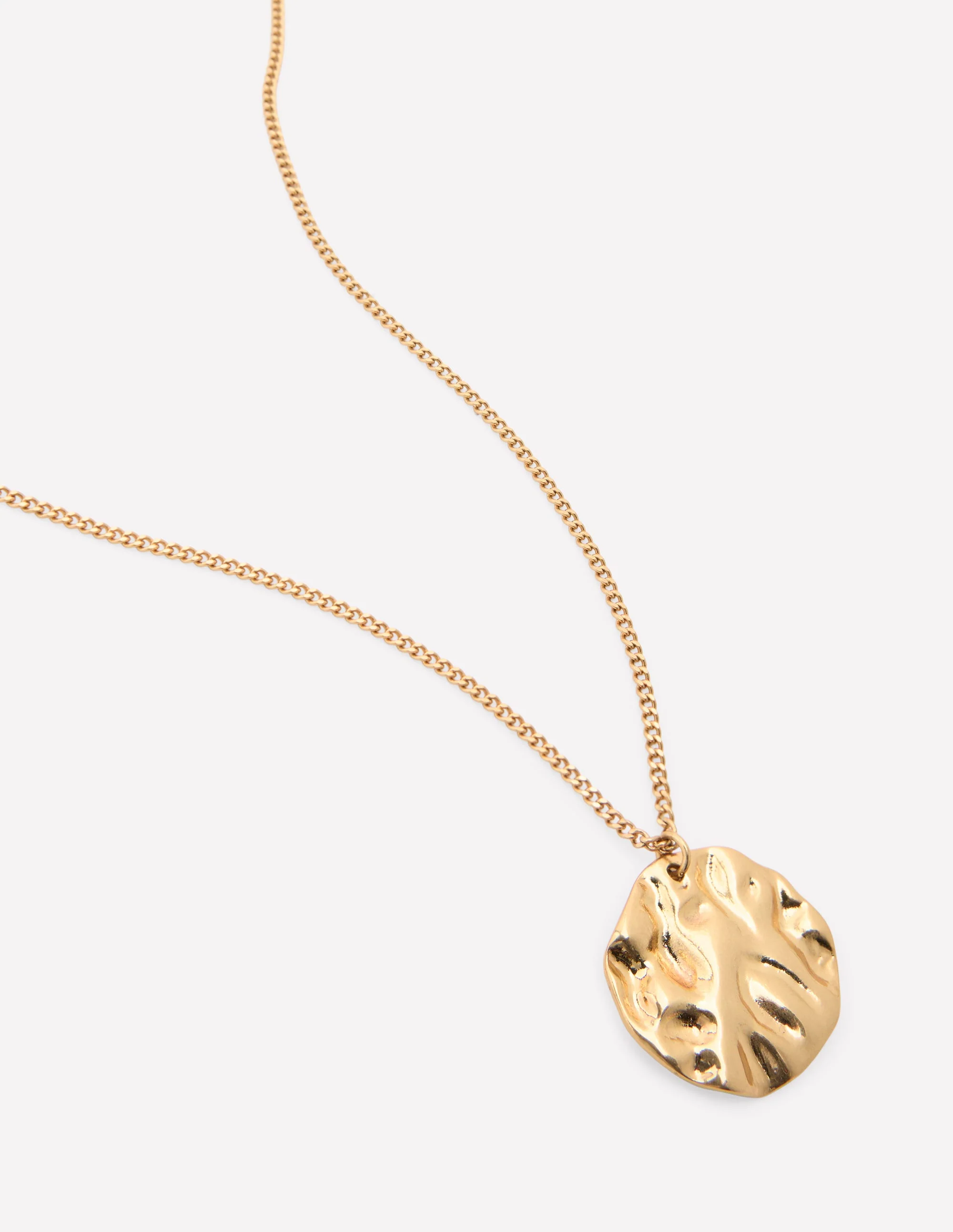 Hammered Penny Necklace-Gold - Image 3