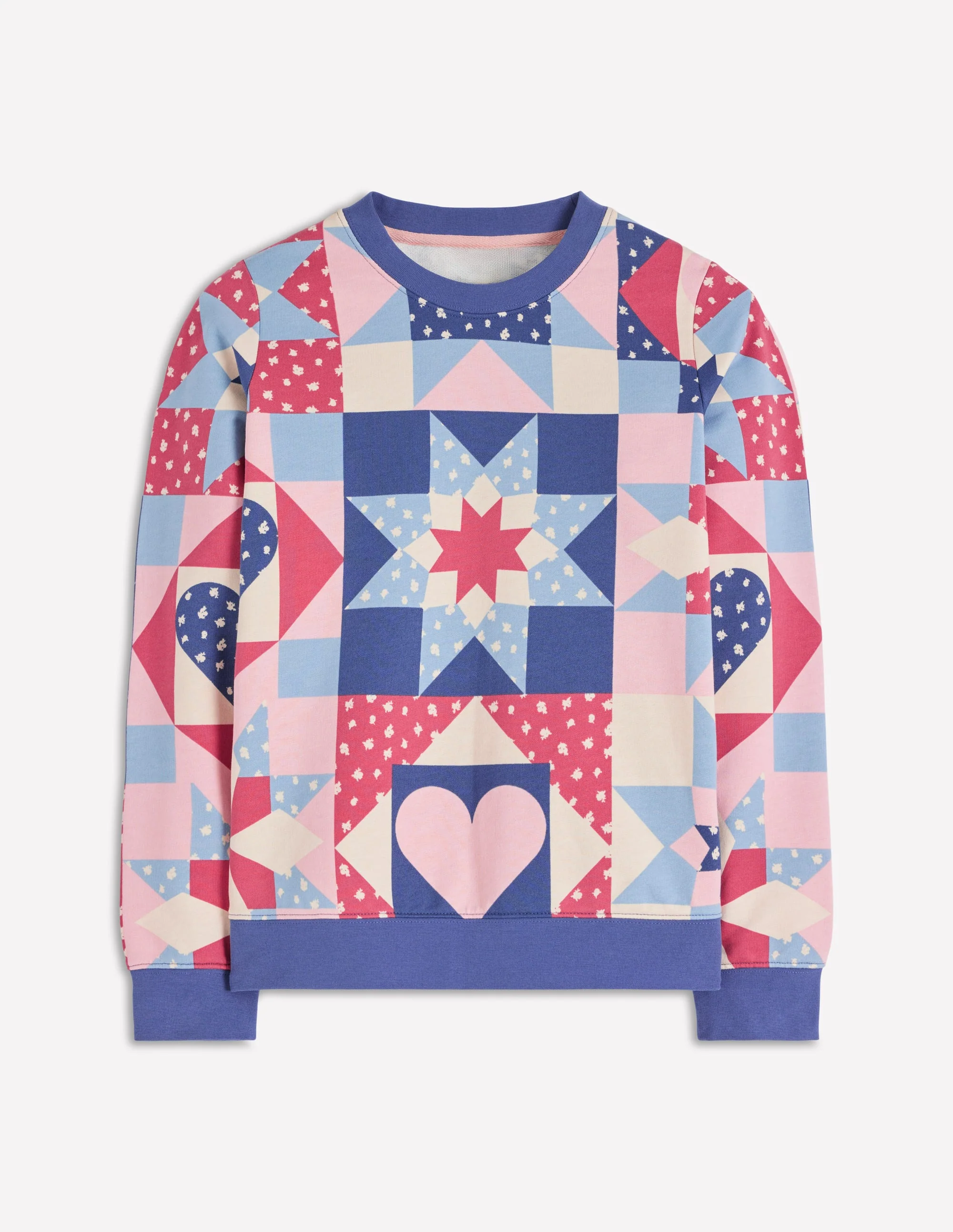 Hannah Printed Sweatshirt-Multi, Heart Patchwork - Image 6