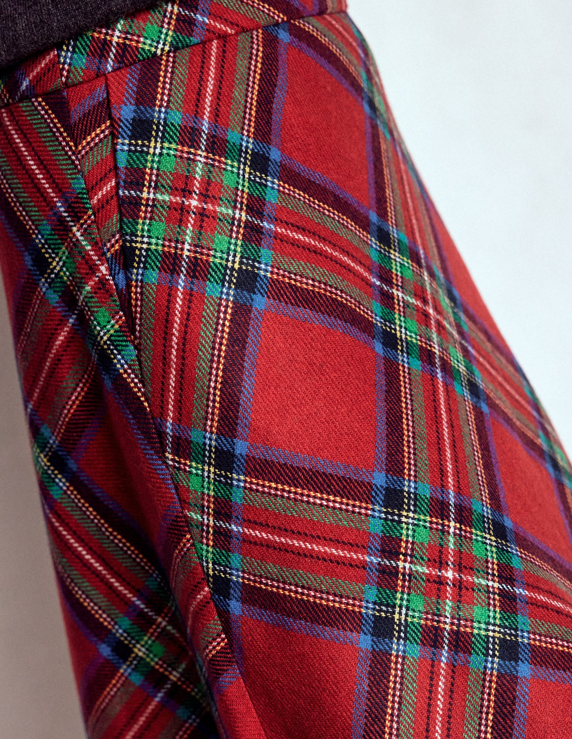 Hayley Wool Midi Skirt-Red, Blue and Green Check - Image 2