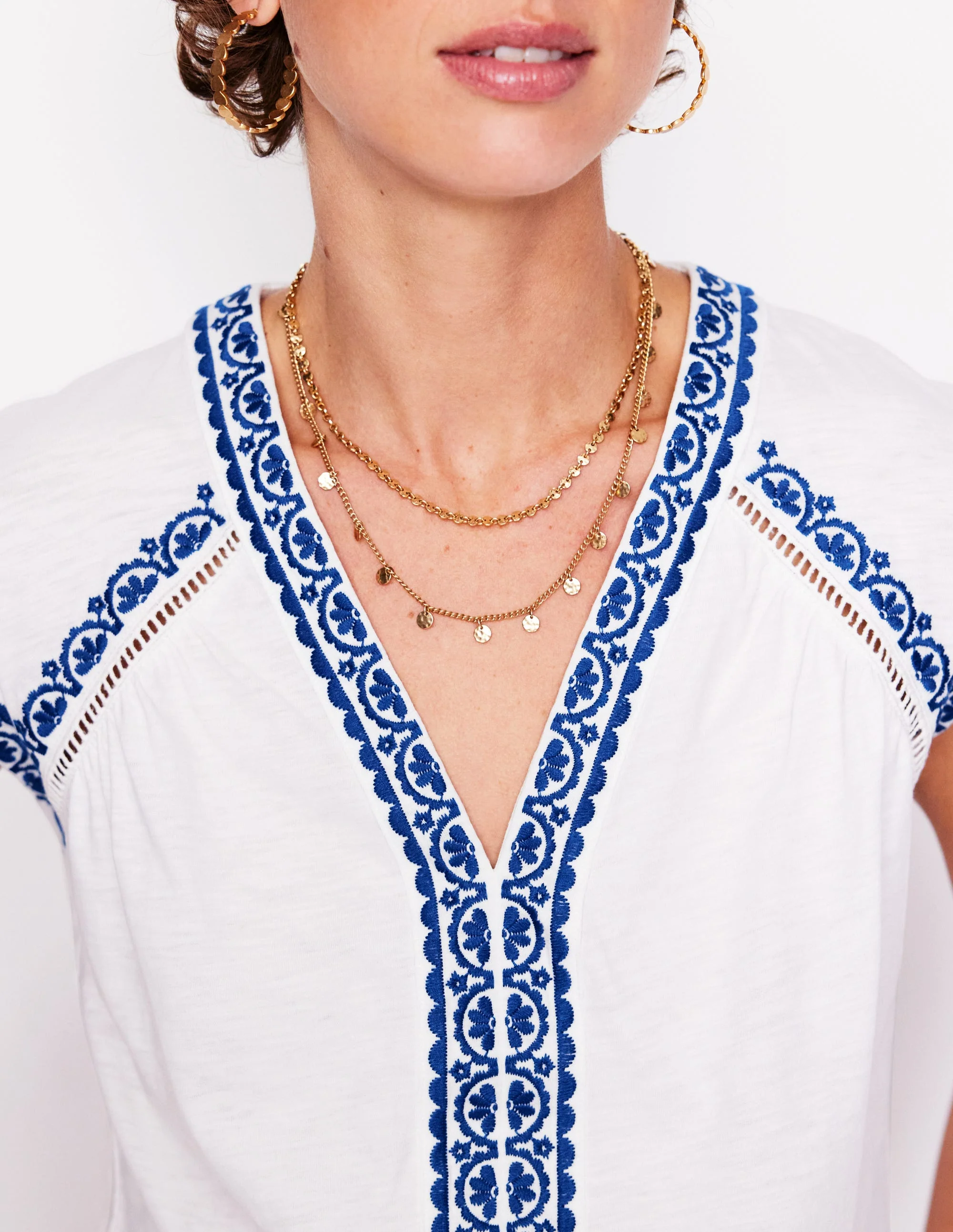 Hazel Cotton Embroidered Top-White - Image 2
