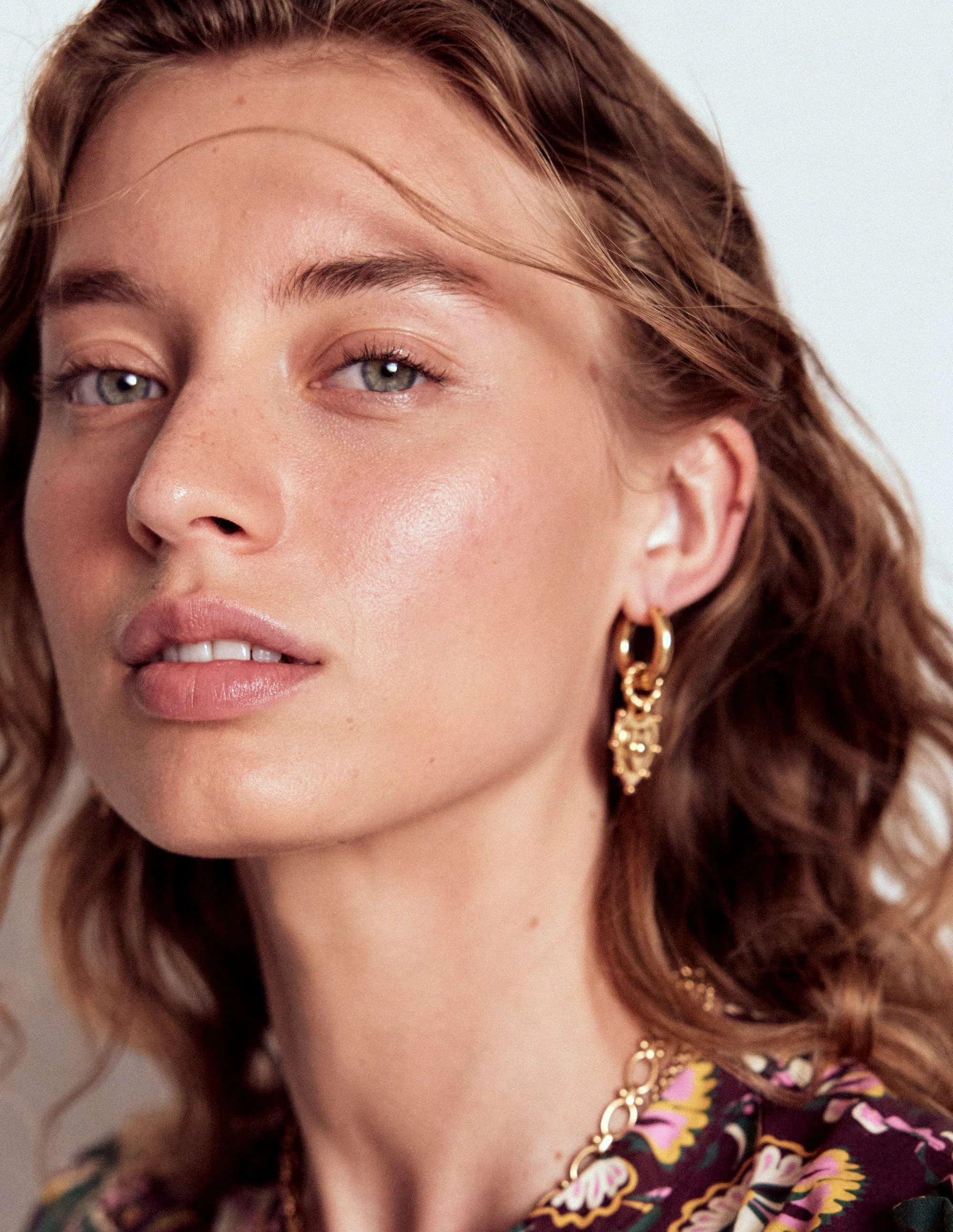 Heart Charm Earrings-Gold Colour - Image 3