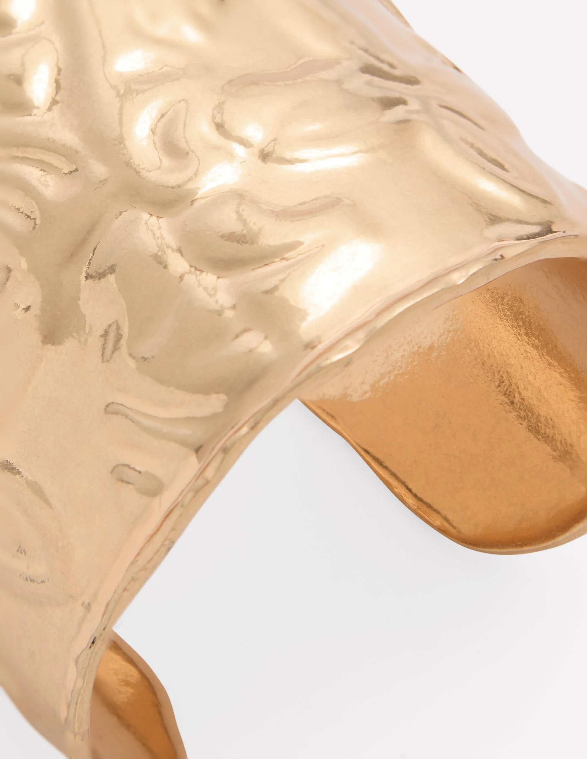 Heart Stamp Cuff Bracelet-Gold Colour - Image 3