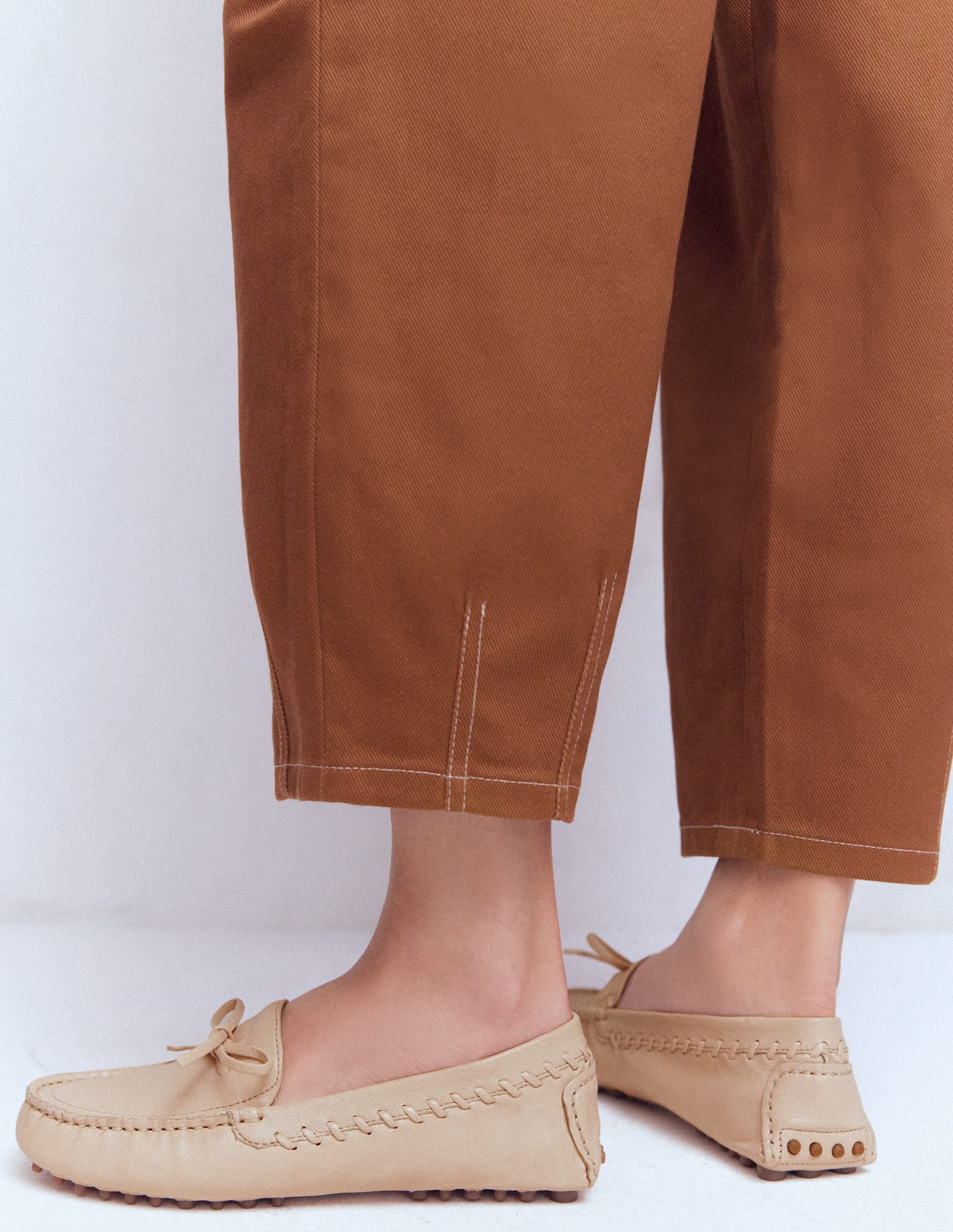 Heidi Stitched Soft Loafers-Ecru - Image 3