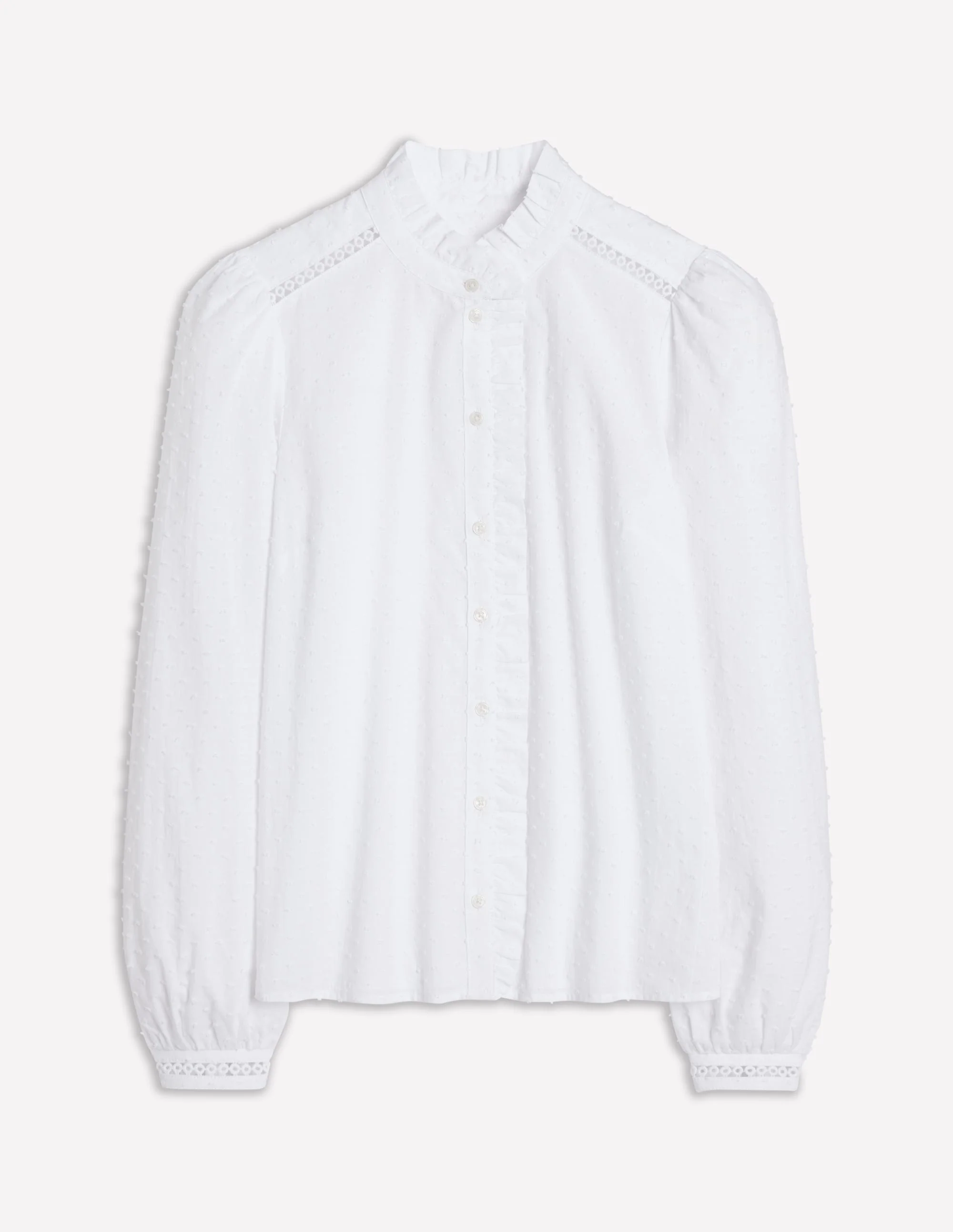 Helena Cotton Dobby Top-White - Image 7