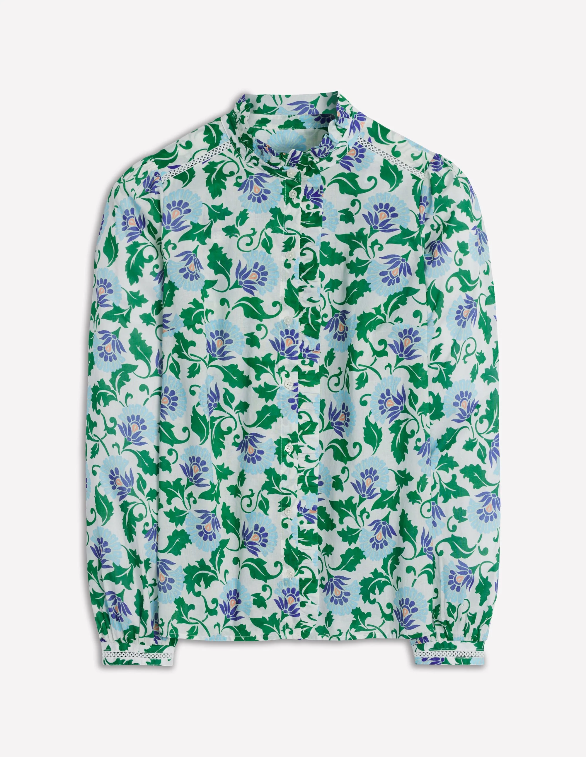 Helena Cotton Top-Rich Emerald, Ornate Vine - Image 6