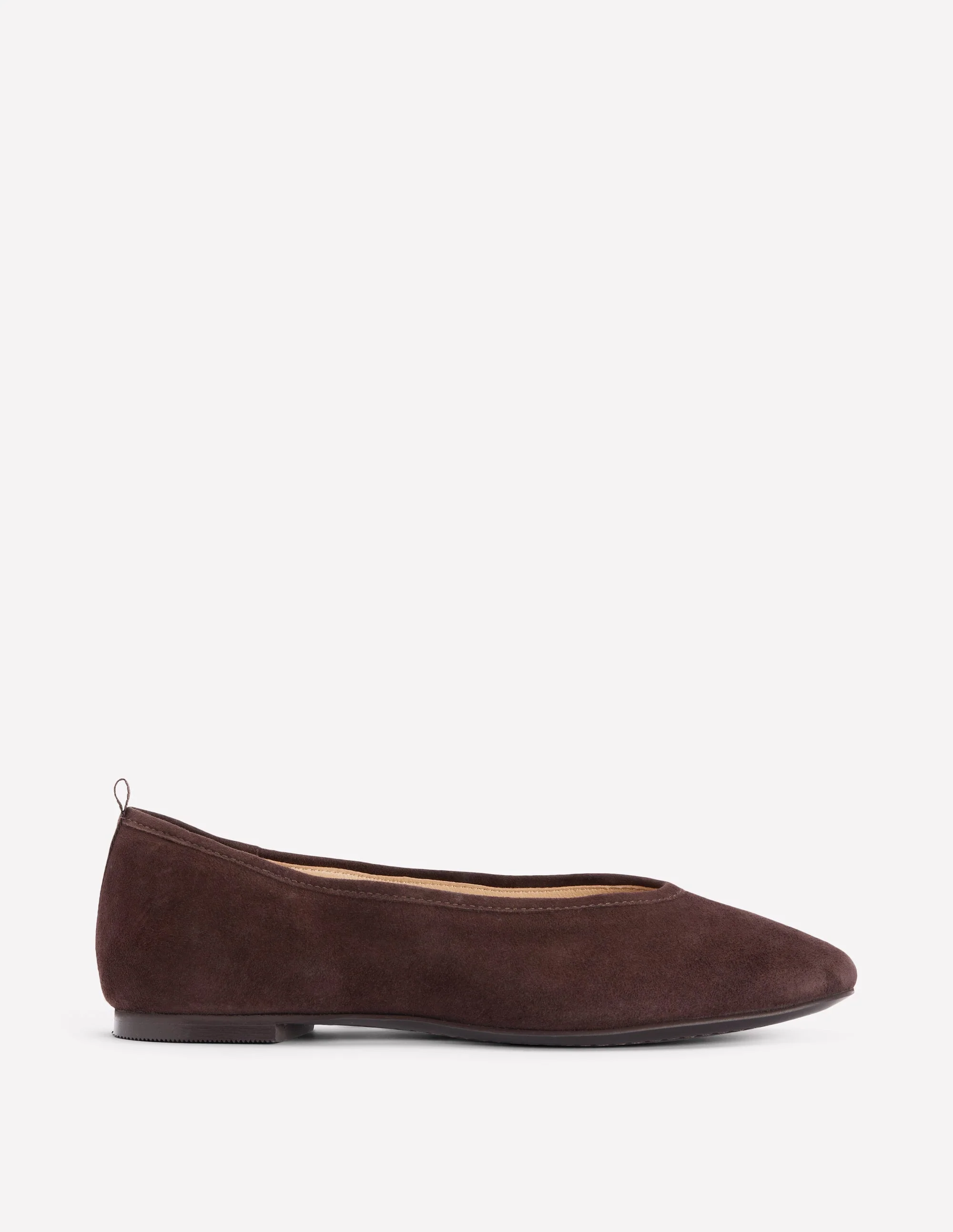 High Cut Ballet Flats-Bitter Chocolate