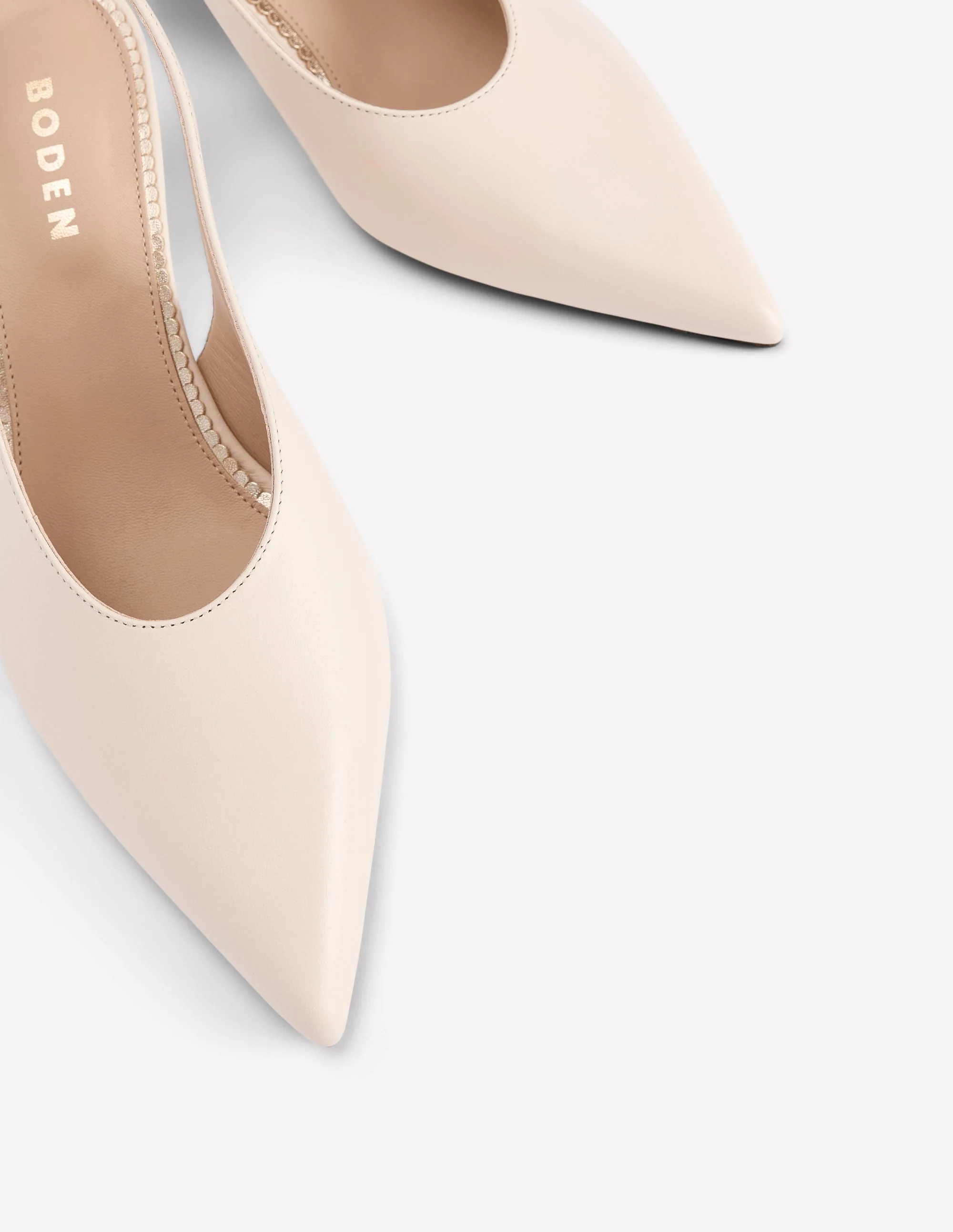High Cut Slingback Court-Ecru - Image 5