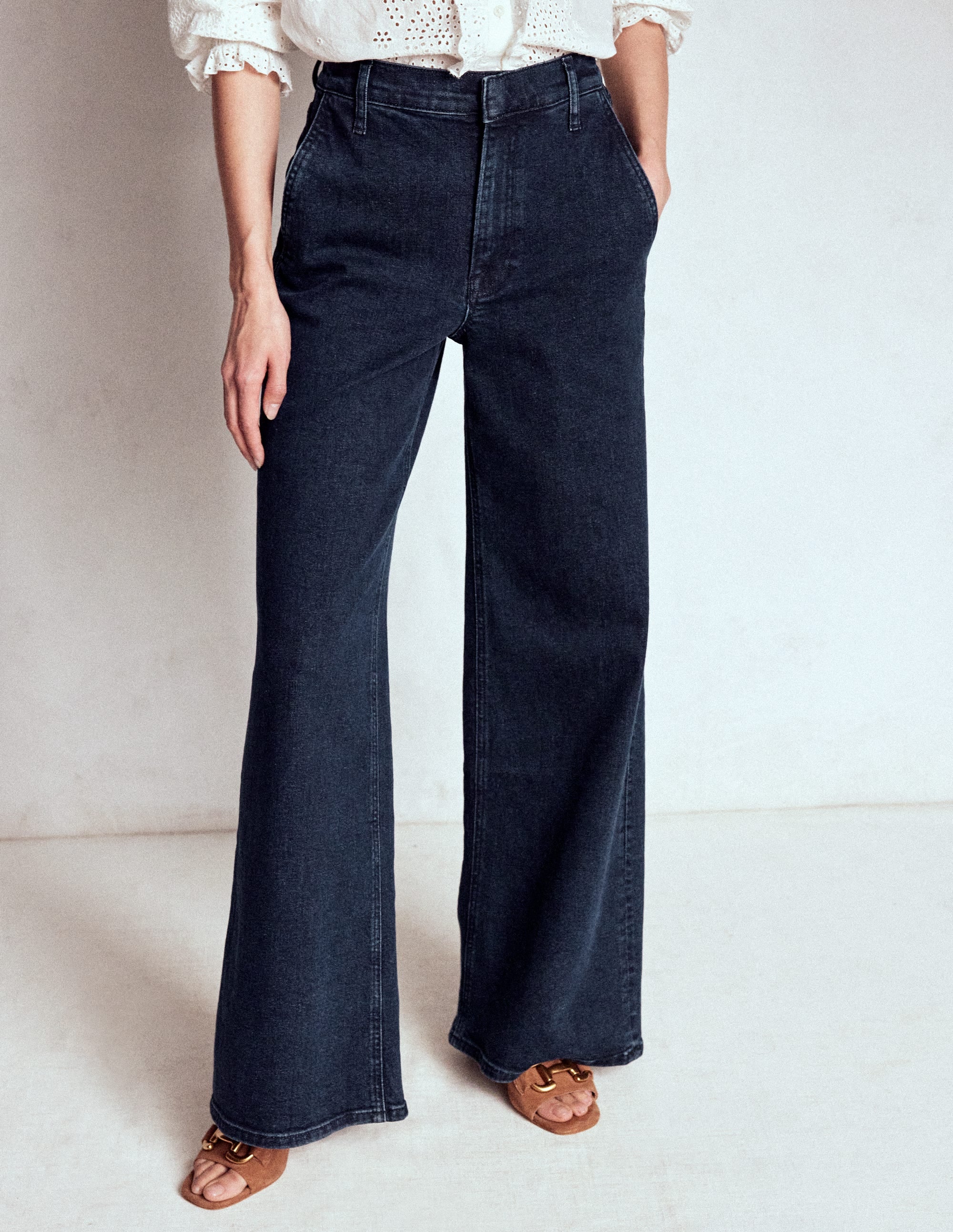 High Rise Clean Wide Jeans-Dark Vintage - Image 4