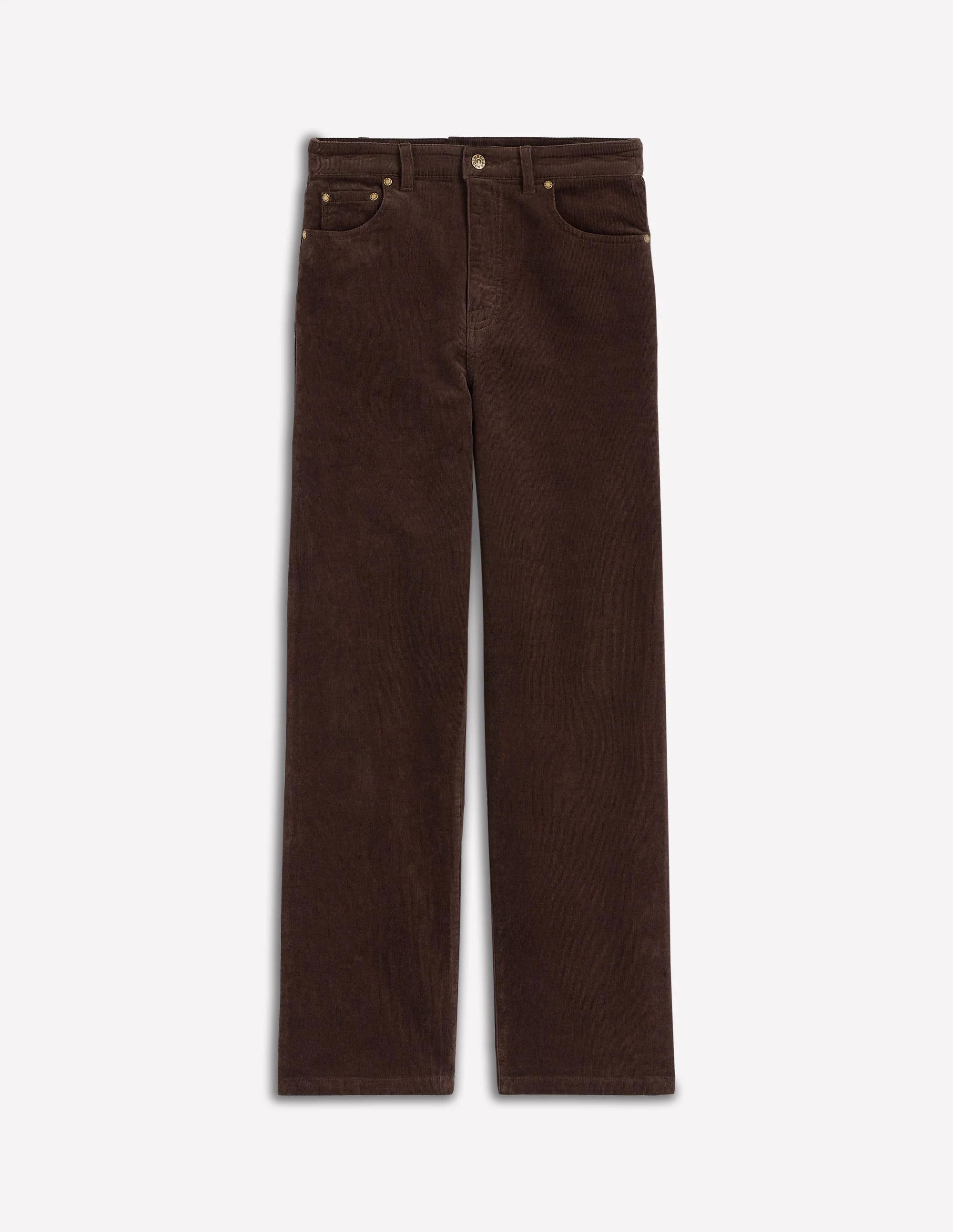 High Rise Cord Column Jeans-Espresso - Image 5