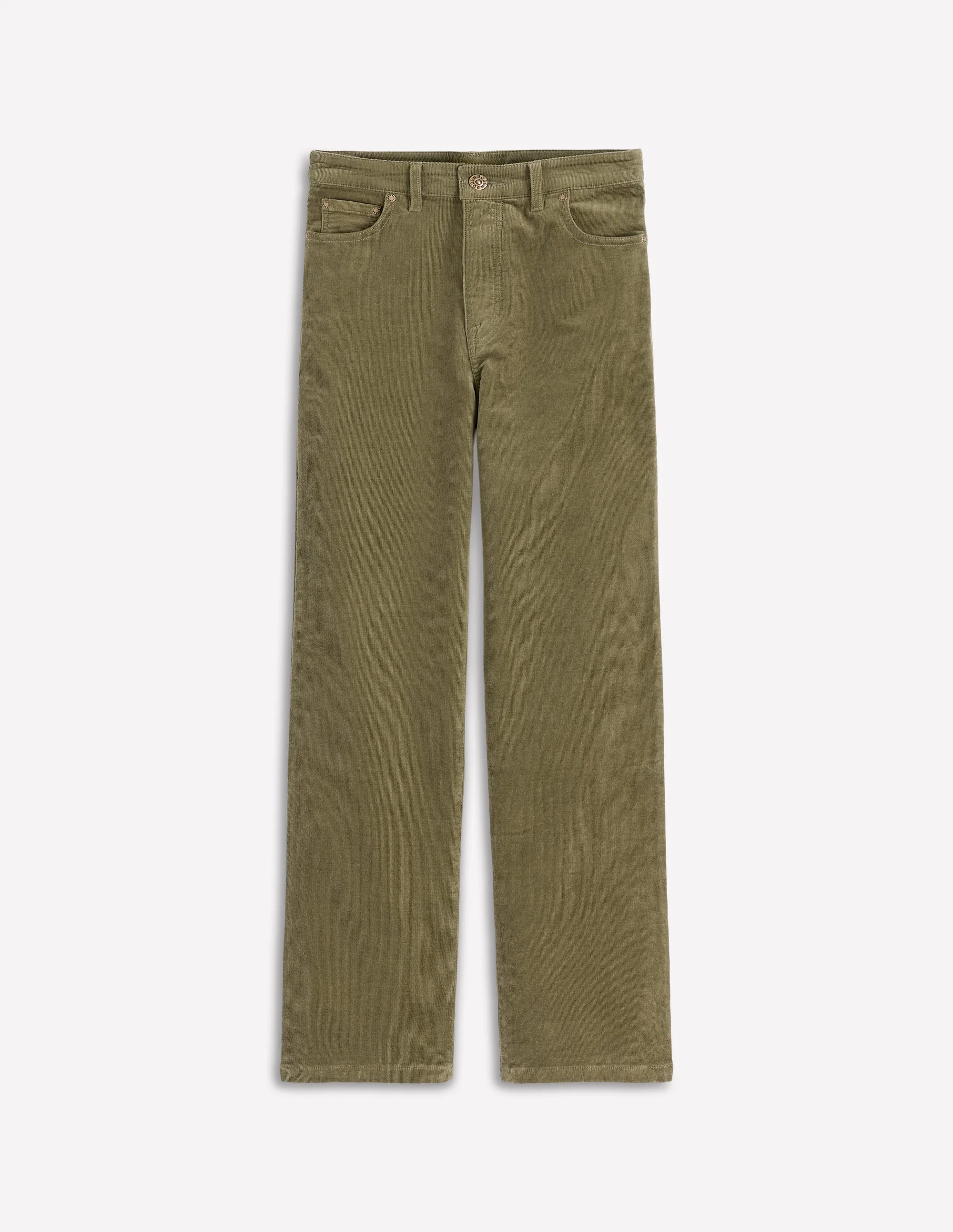 High Rise Cord Column Jeans-Green - Image 6
