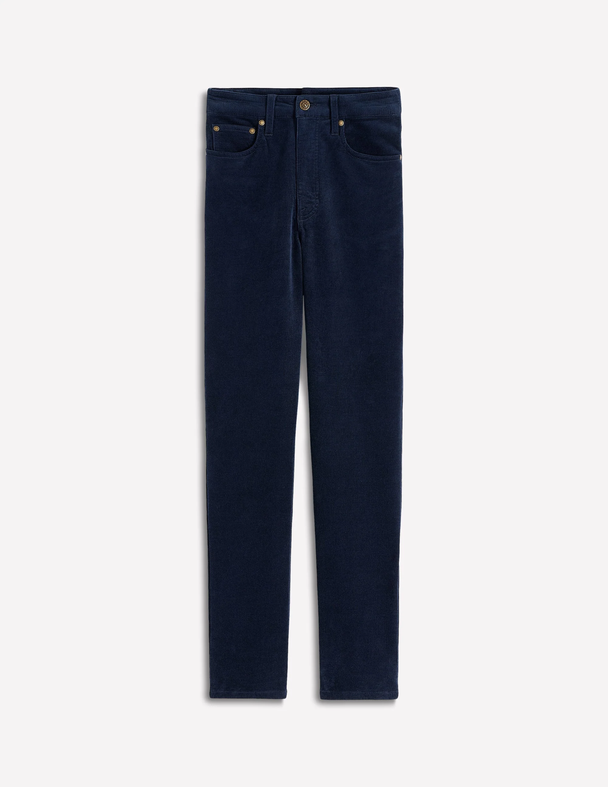 High Rise Cord Slim Jeans-Navy - Image 6