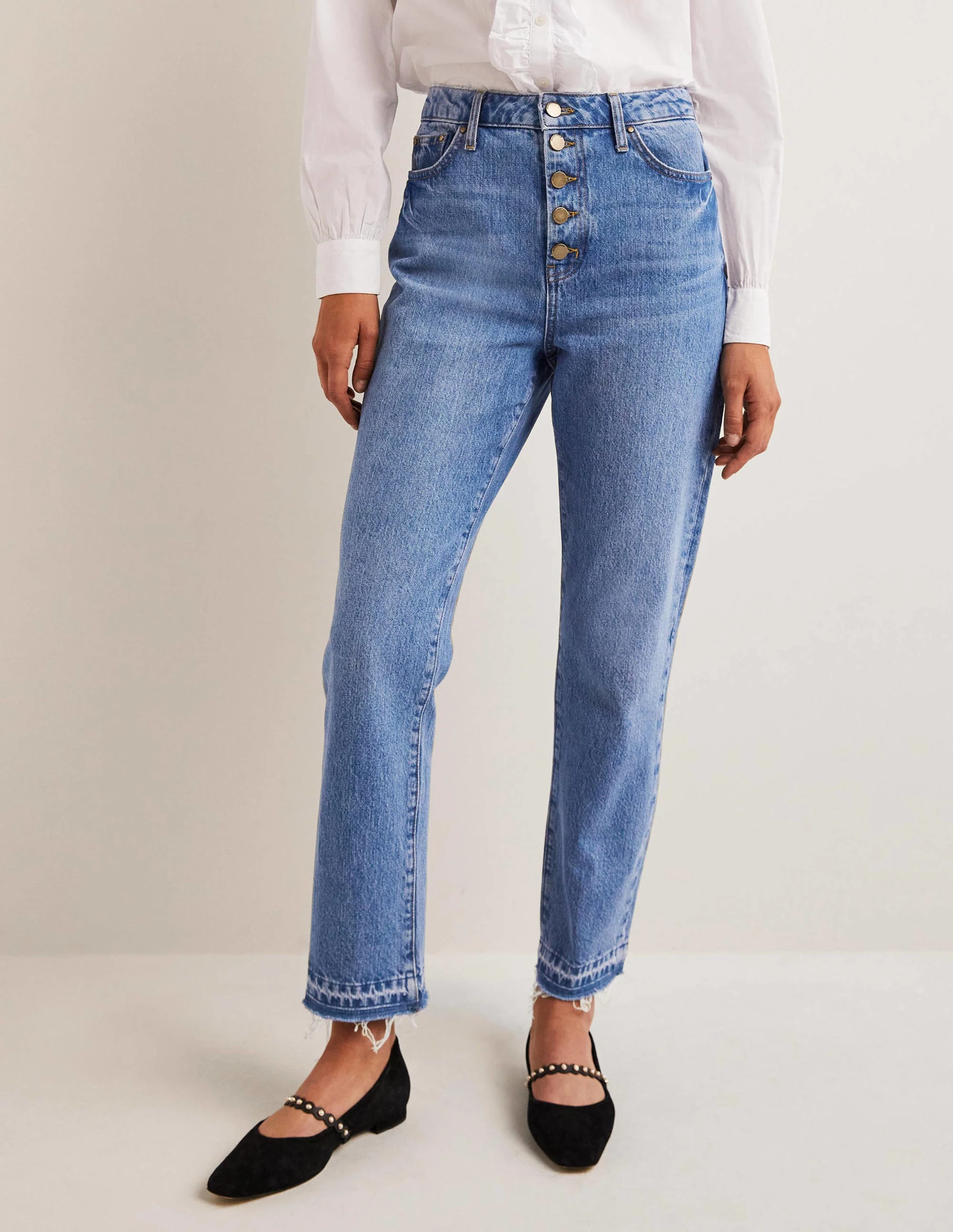 High Rise Straight Leg Jeans-Light Vintage - Image 4