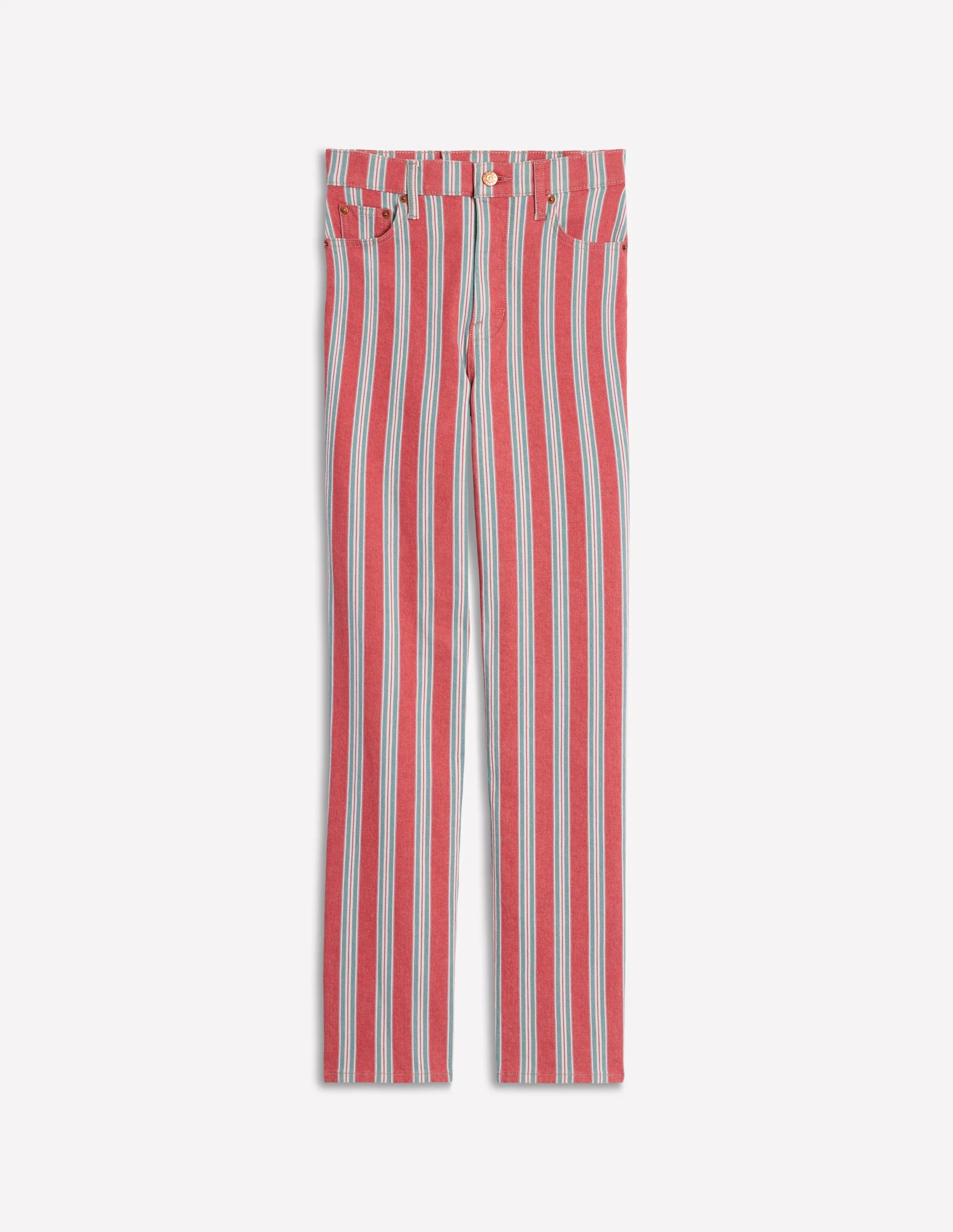 High Rise Stripe Jeans-Red, Blue and Pink Stripe - Image 11
