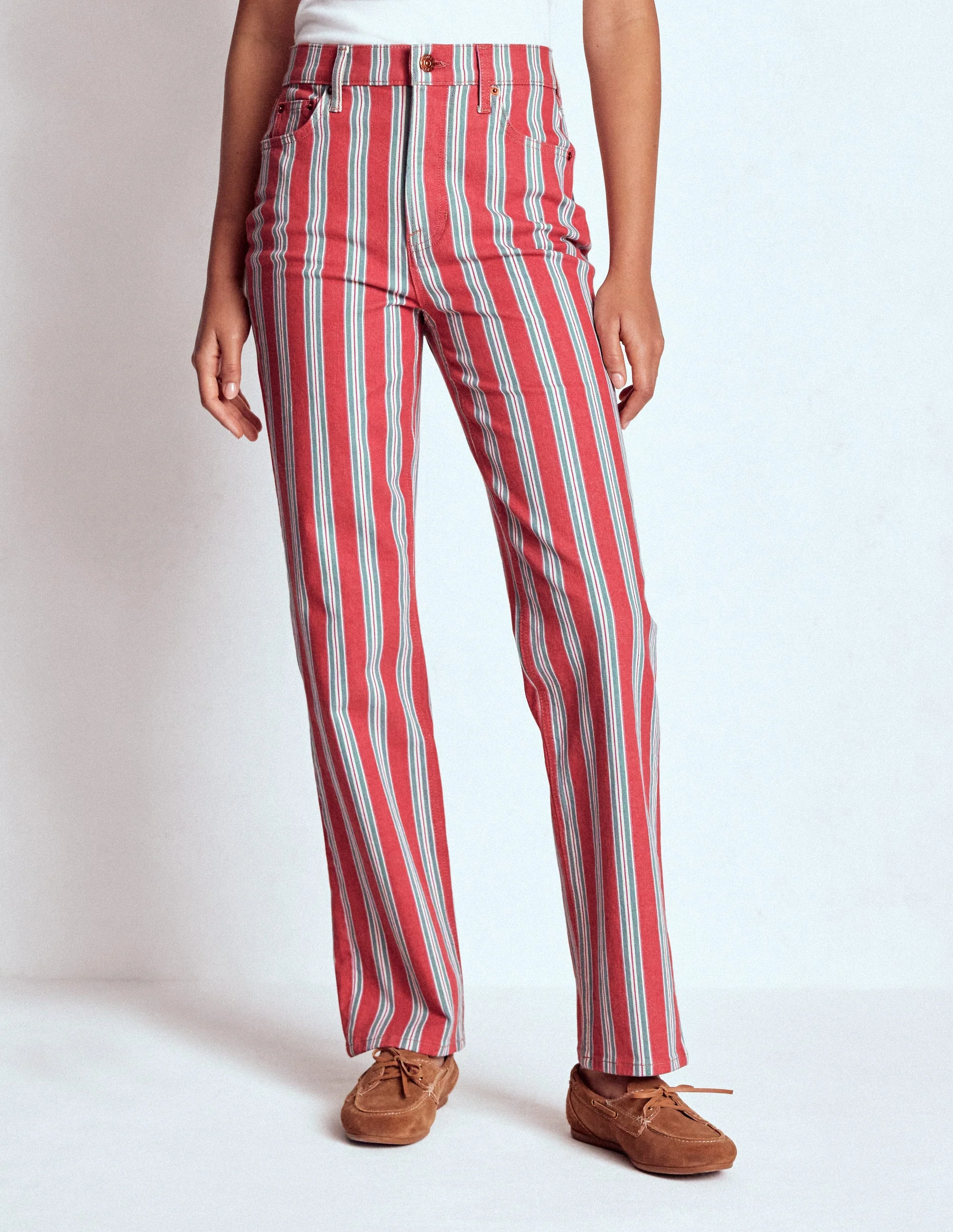 High Rise Stripe Jeans-Red, Blue and Pink Stripe - Image 7