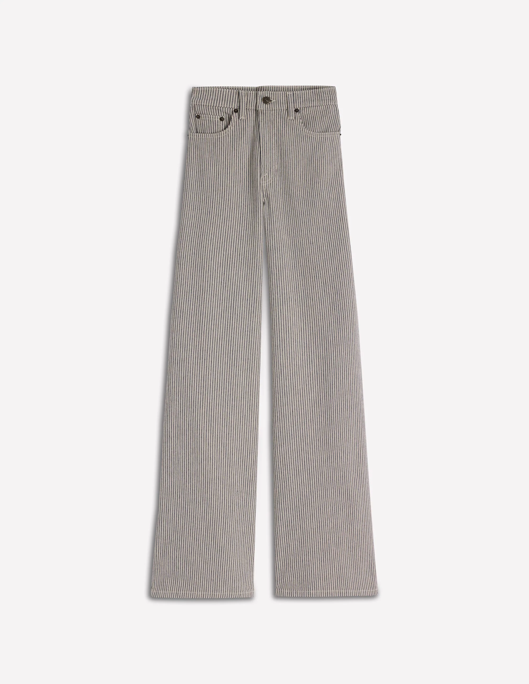 High Rise Wide Leg Jeans-Blue Stripe - Image 7