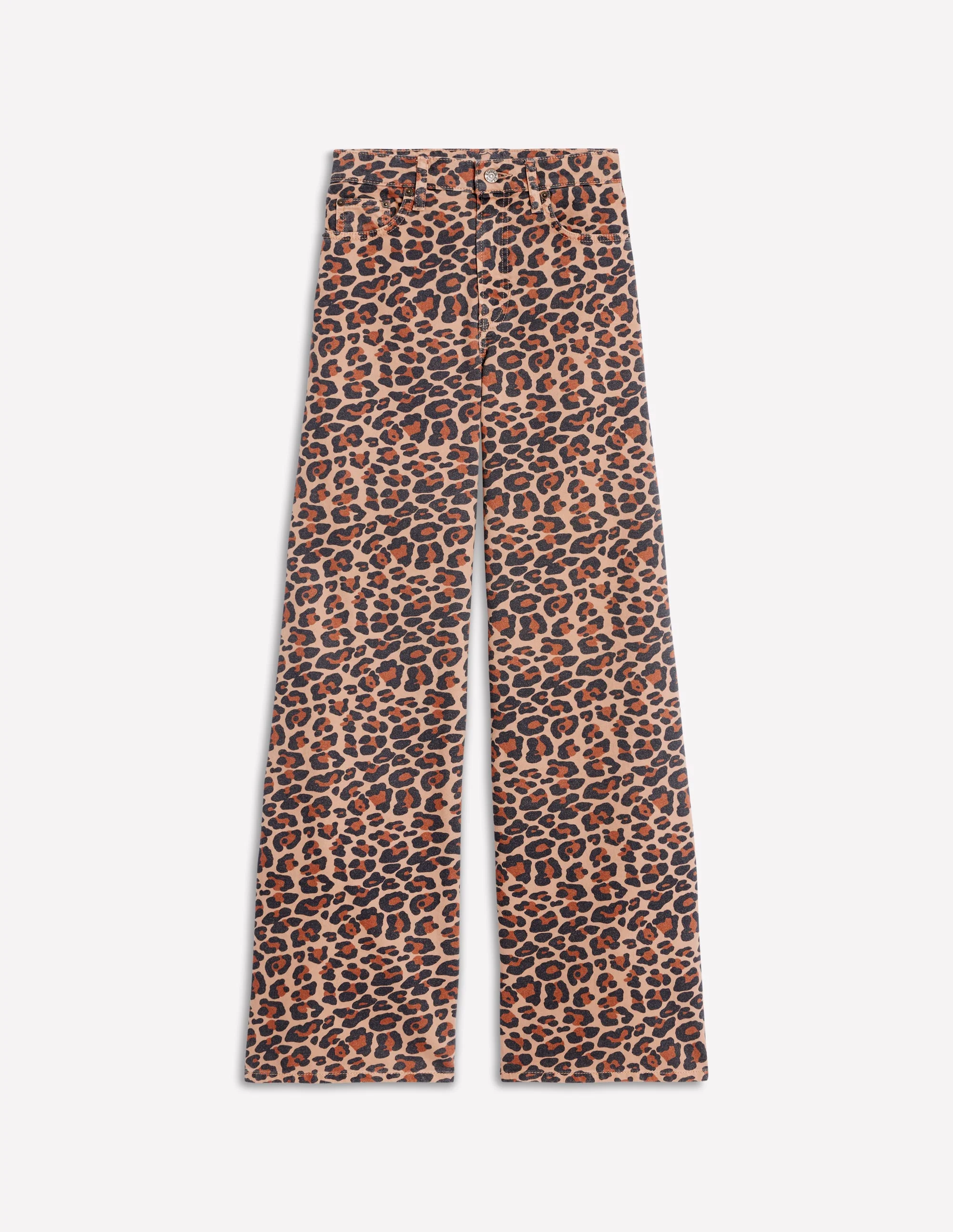 High Rise Wide Leg Jeans-Leopard Print - Image 10