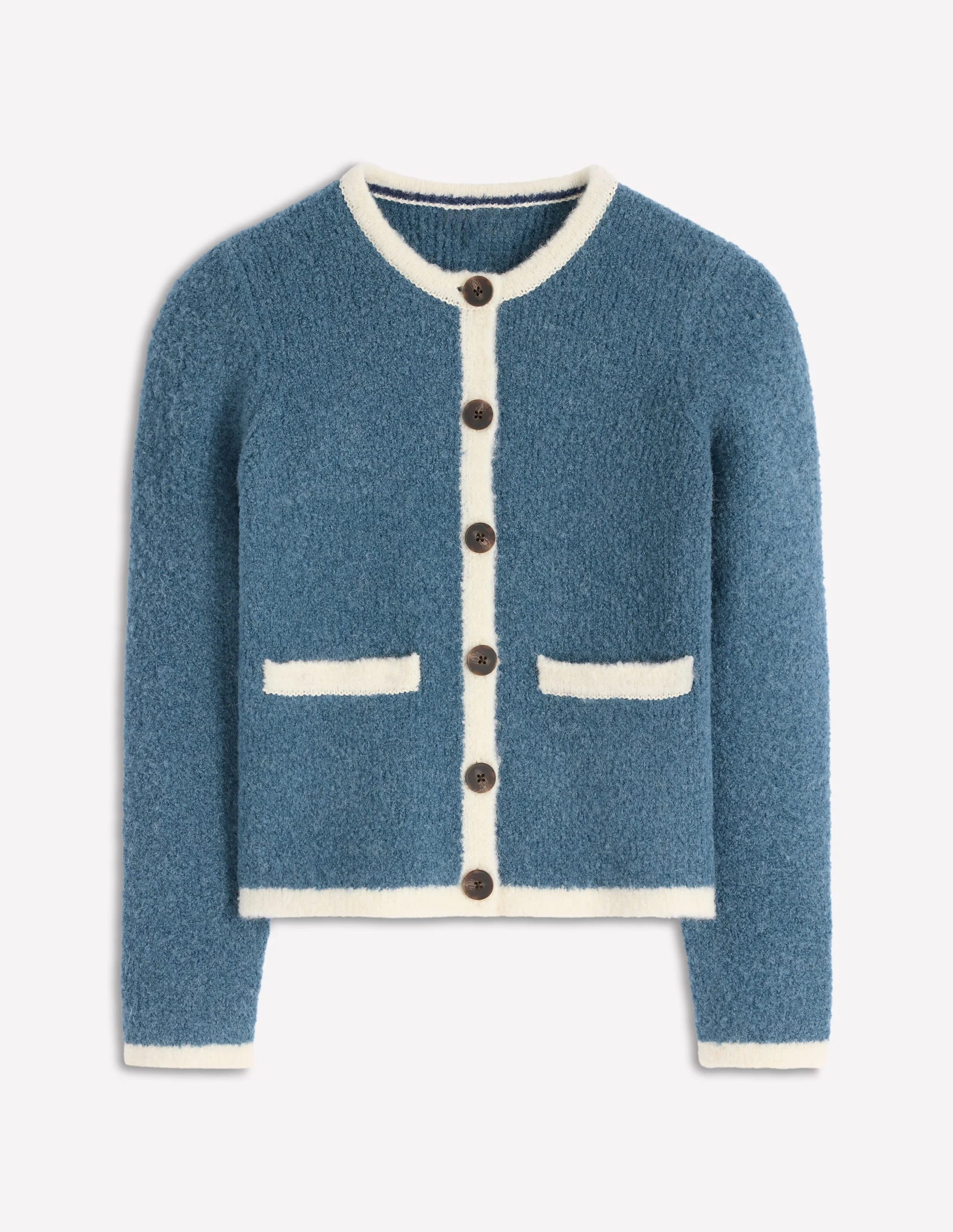 Holly Boucle Knitted Jacket-Denim Blue Boucle - Image 6