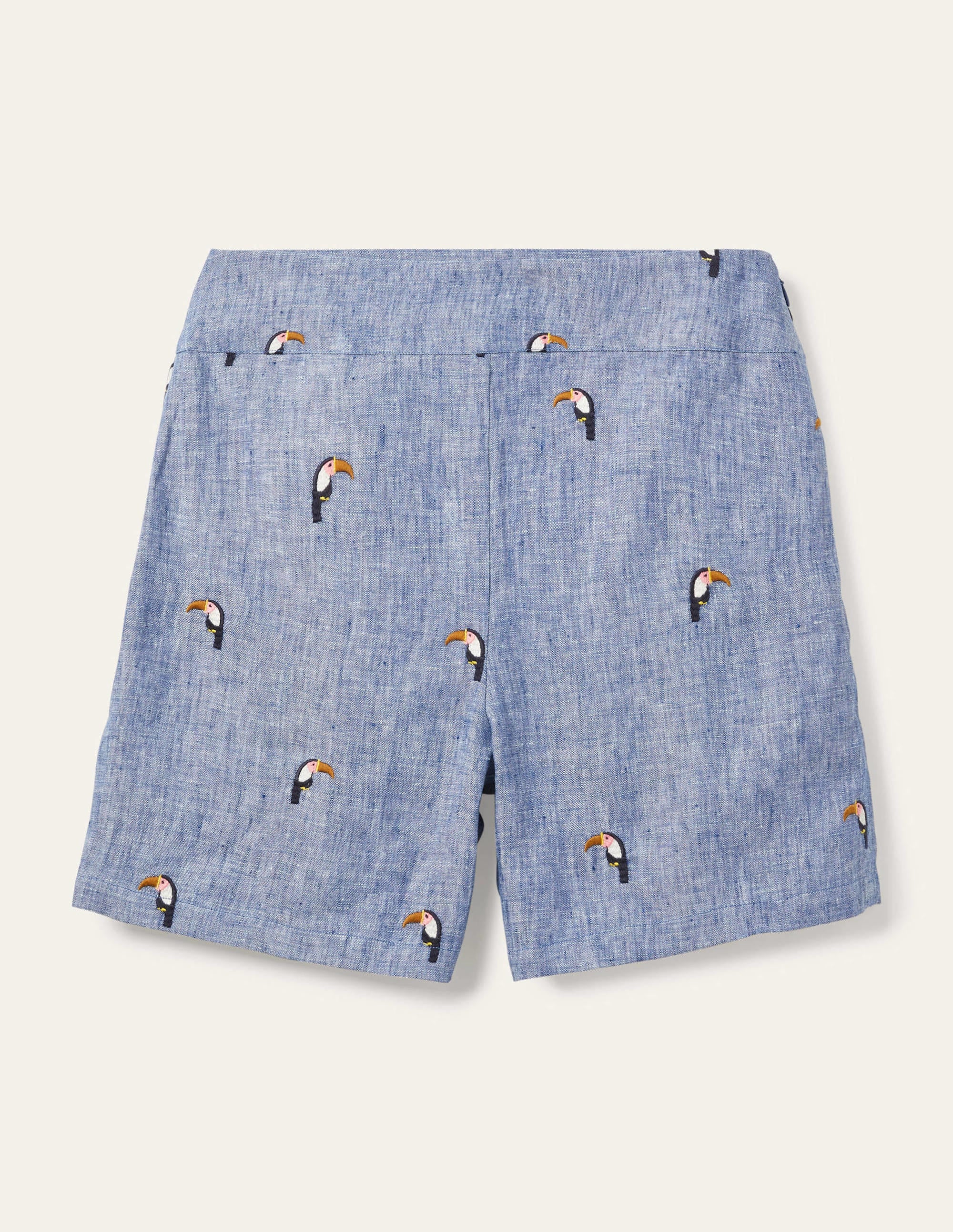 Hornsea Linen Shorts-Chambray with Toucans - Image 8