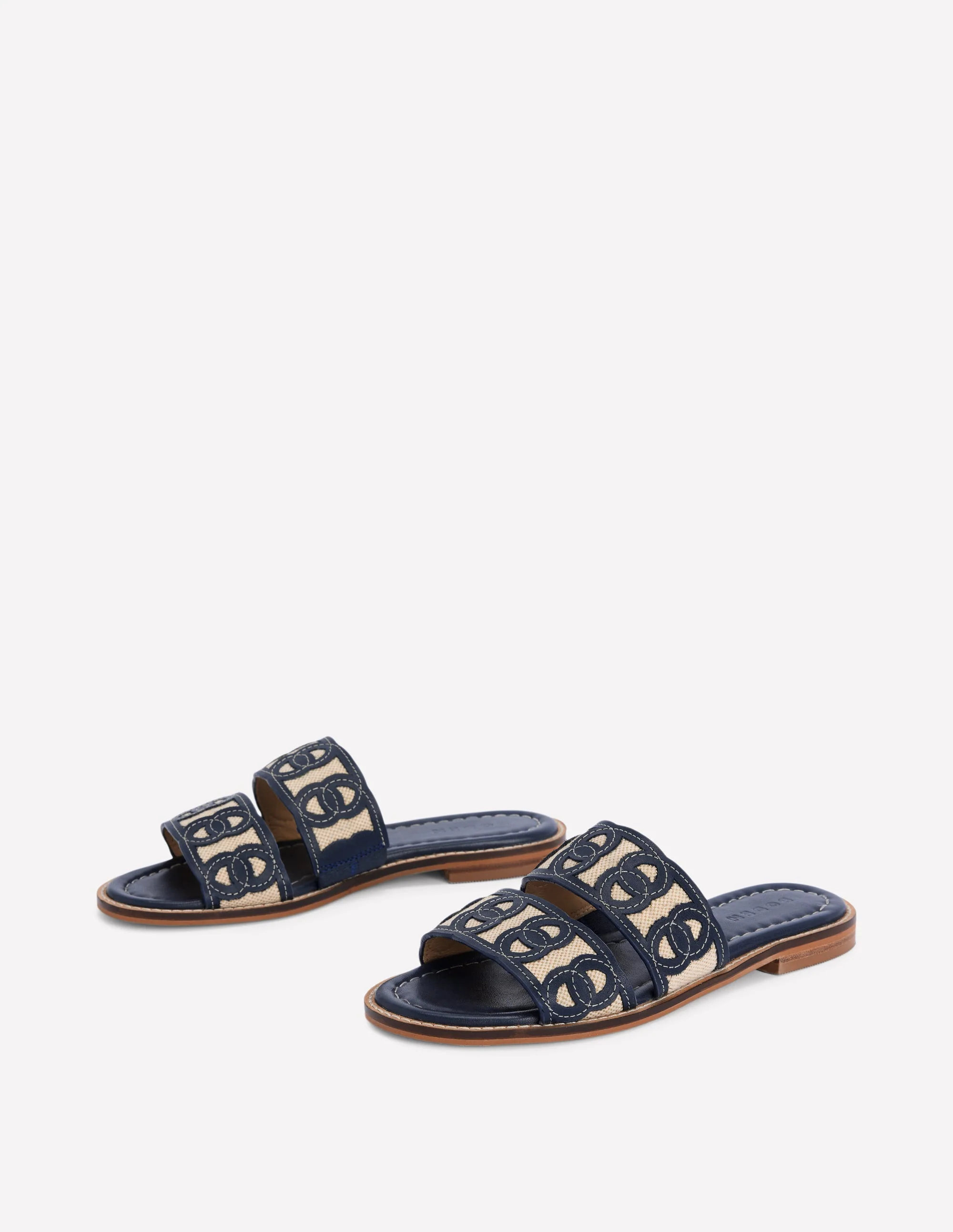 Interlocked Flat Sandal-Navy - Image 4