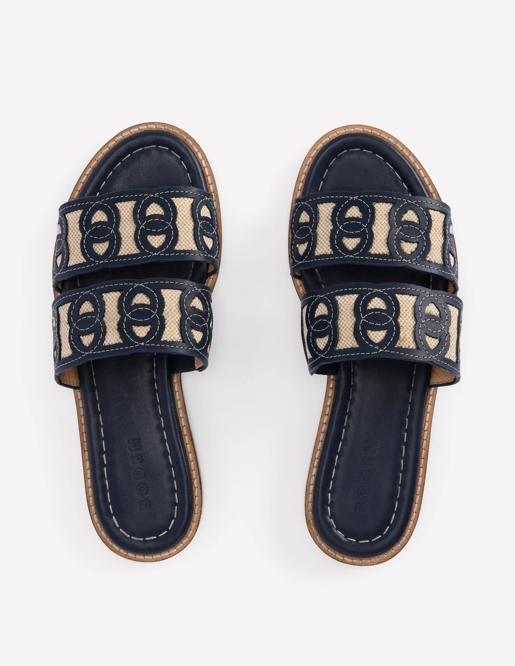 Interlocked Flat Sandal-Navy - Image 6