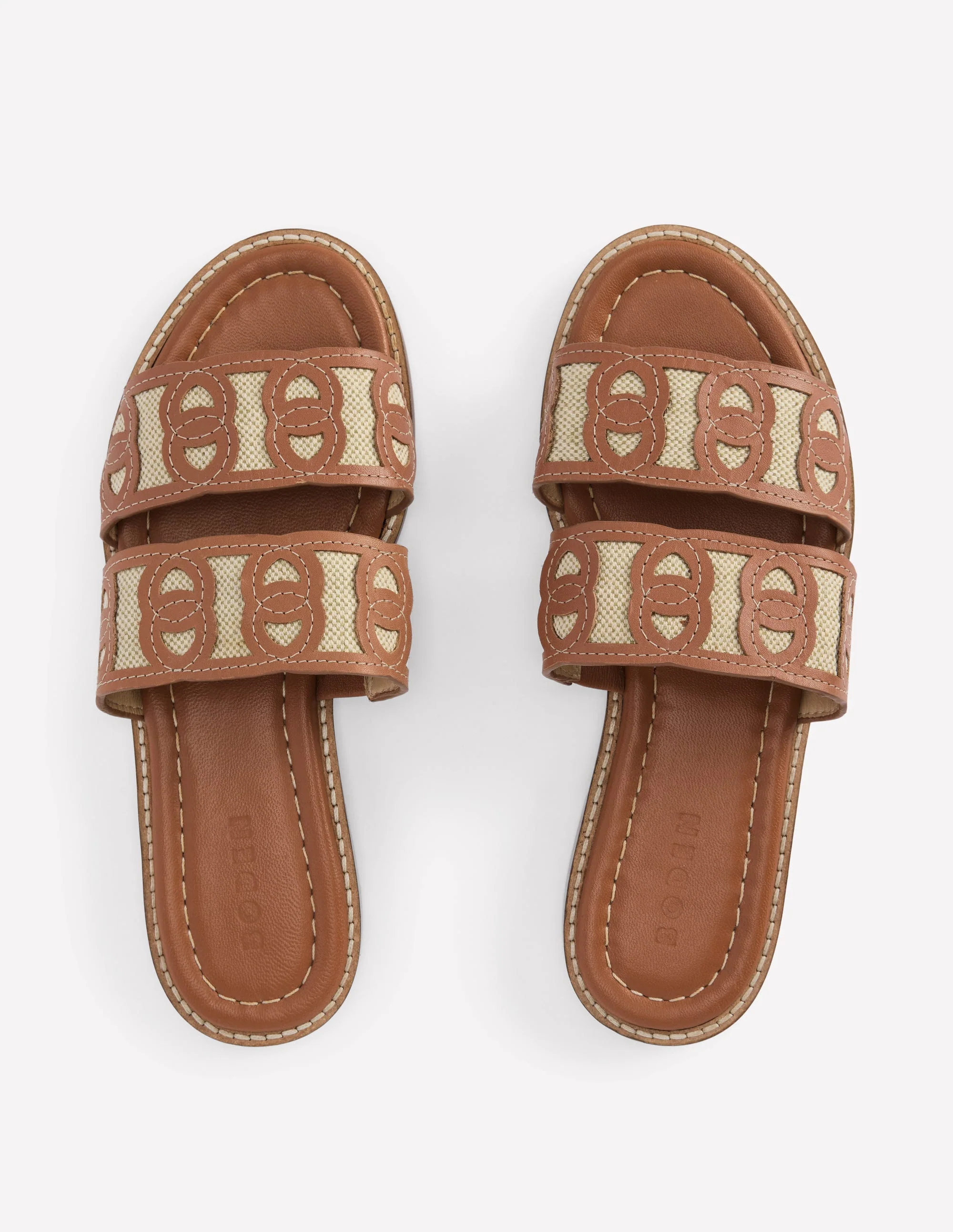 Interlocked Flat Sandal-Tan - Image 5