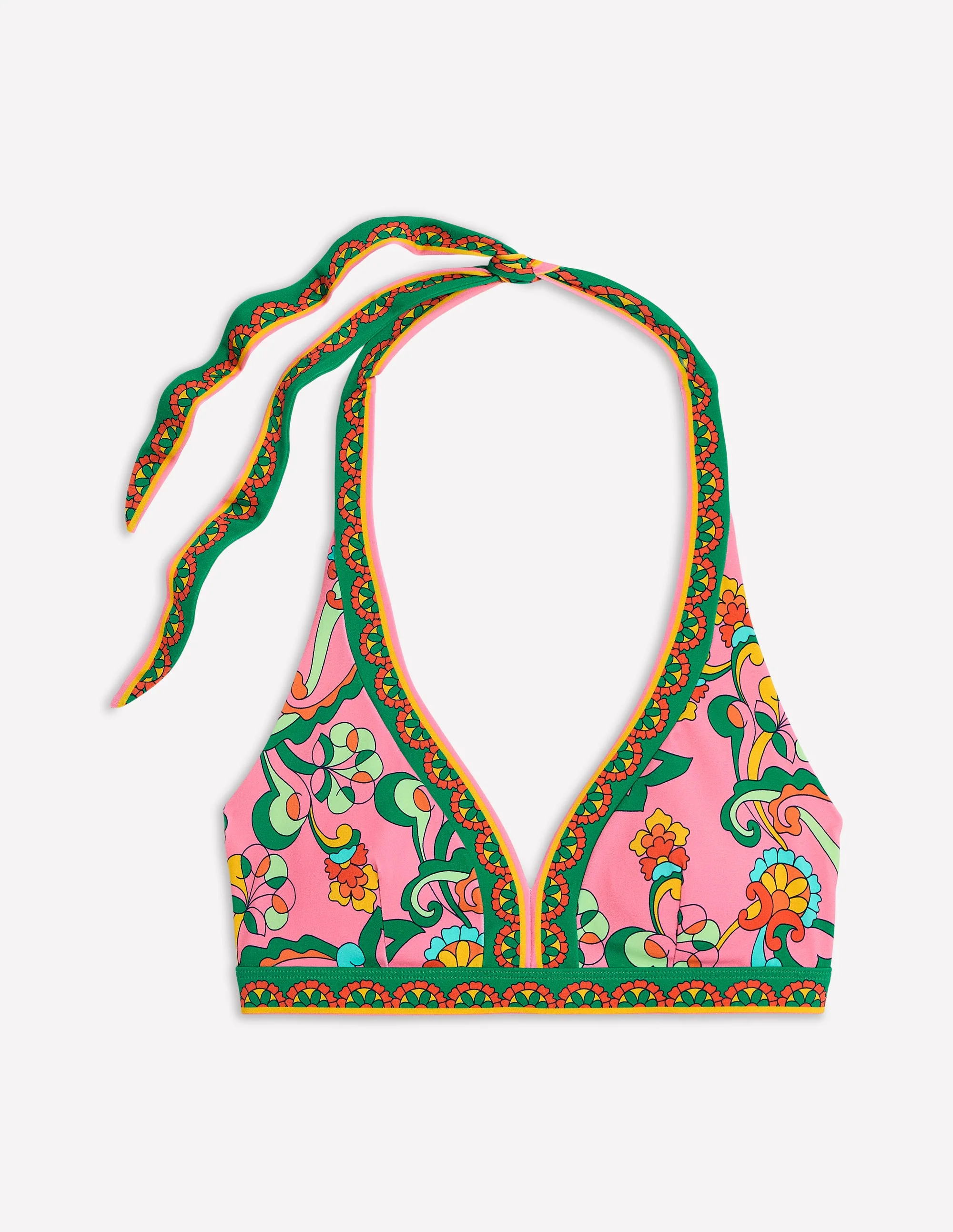 Ios V Panel Bikini Top-Pink Rose, Foliage Trail - Image 5