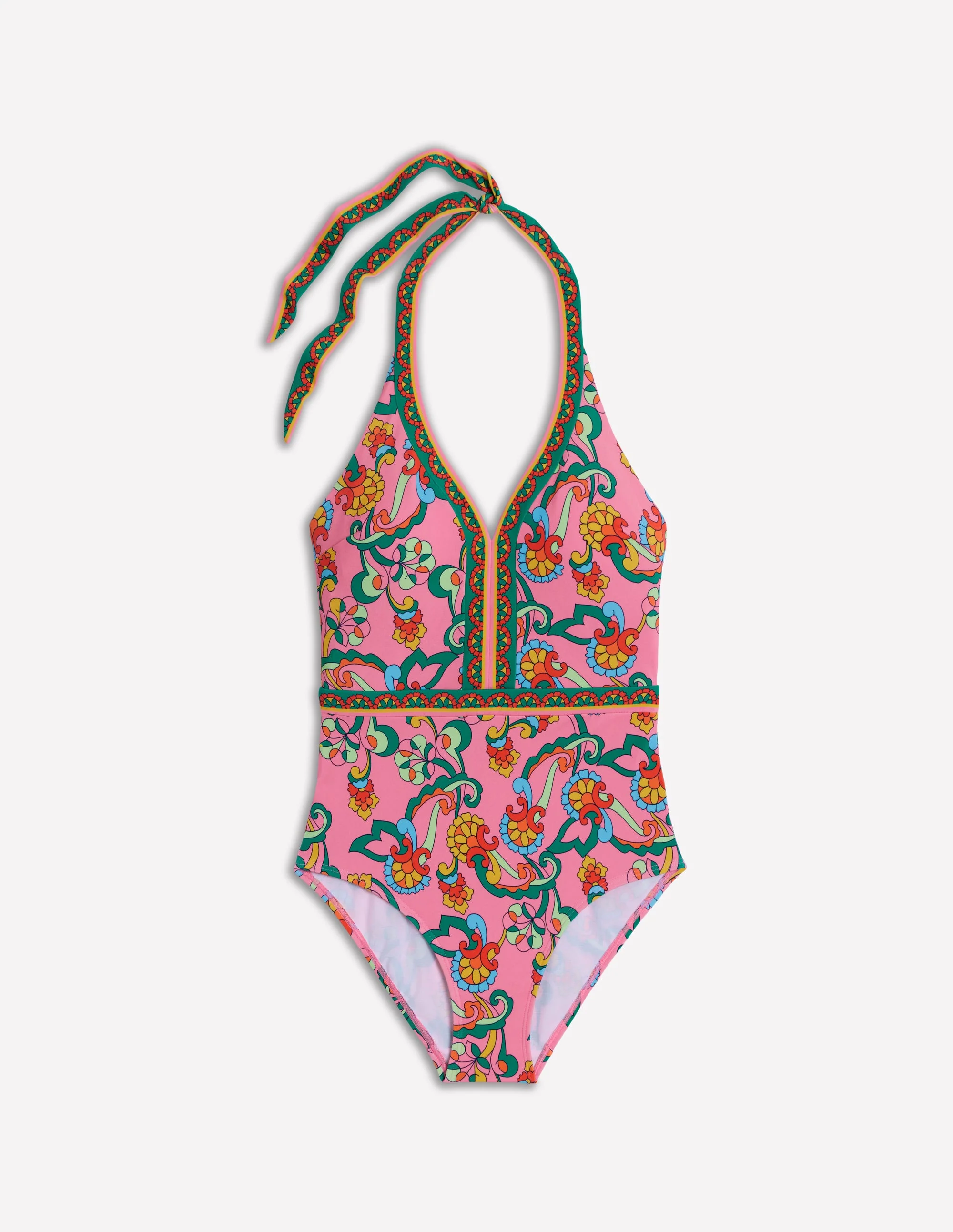Ios V Panel Swimsuit-Pink Rose, Foliage Trail - Image 8