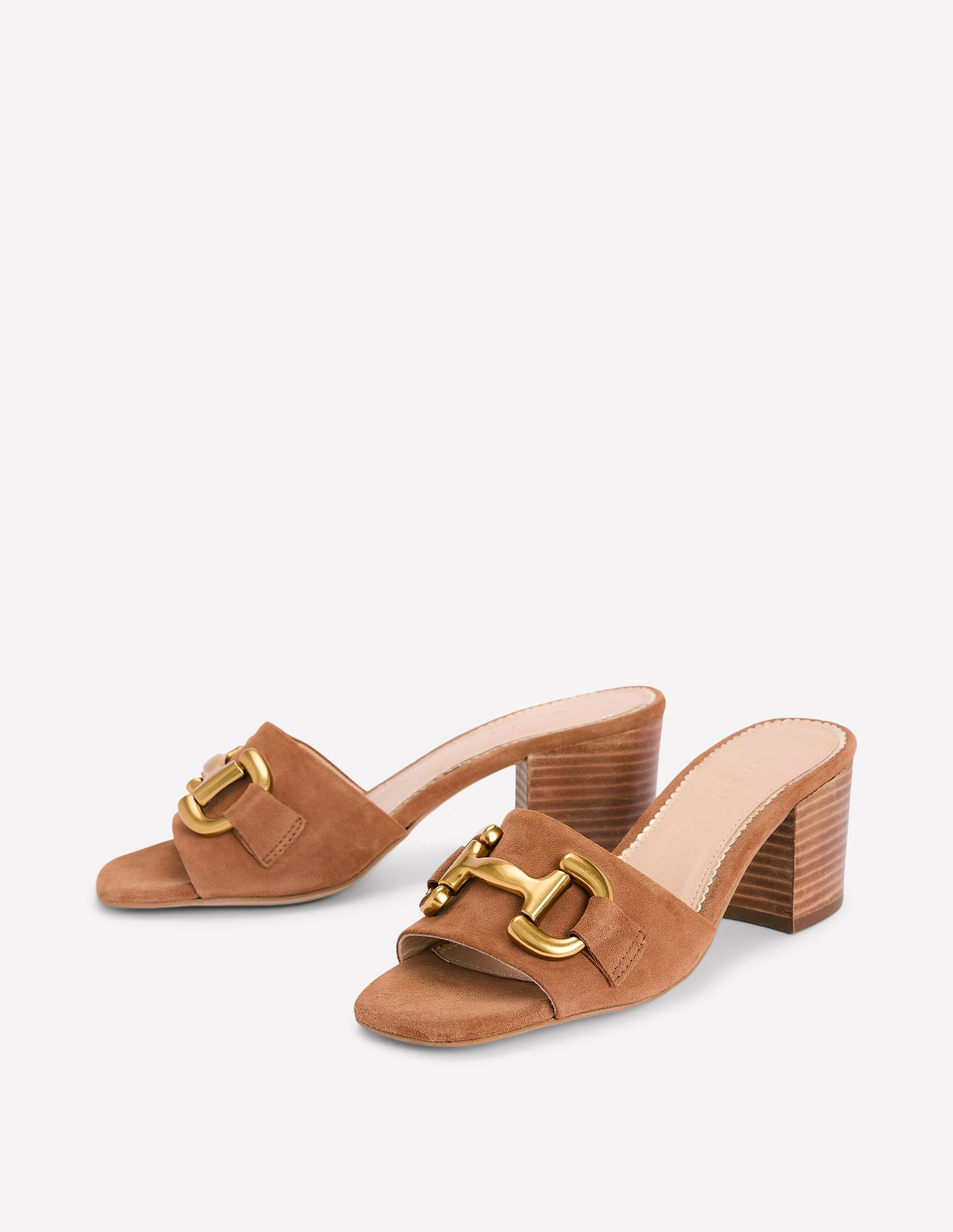Iris Snaffle Heeled Mules-Tan - Image 4