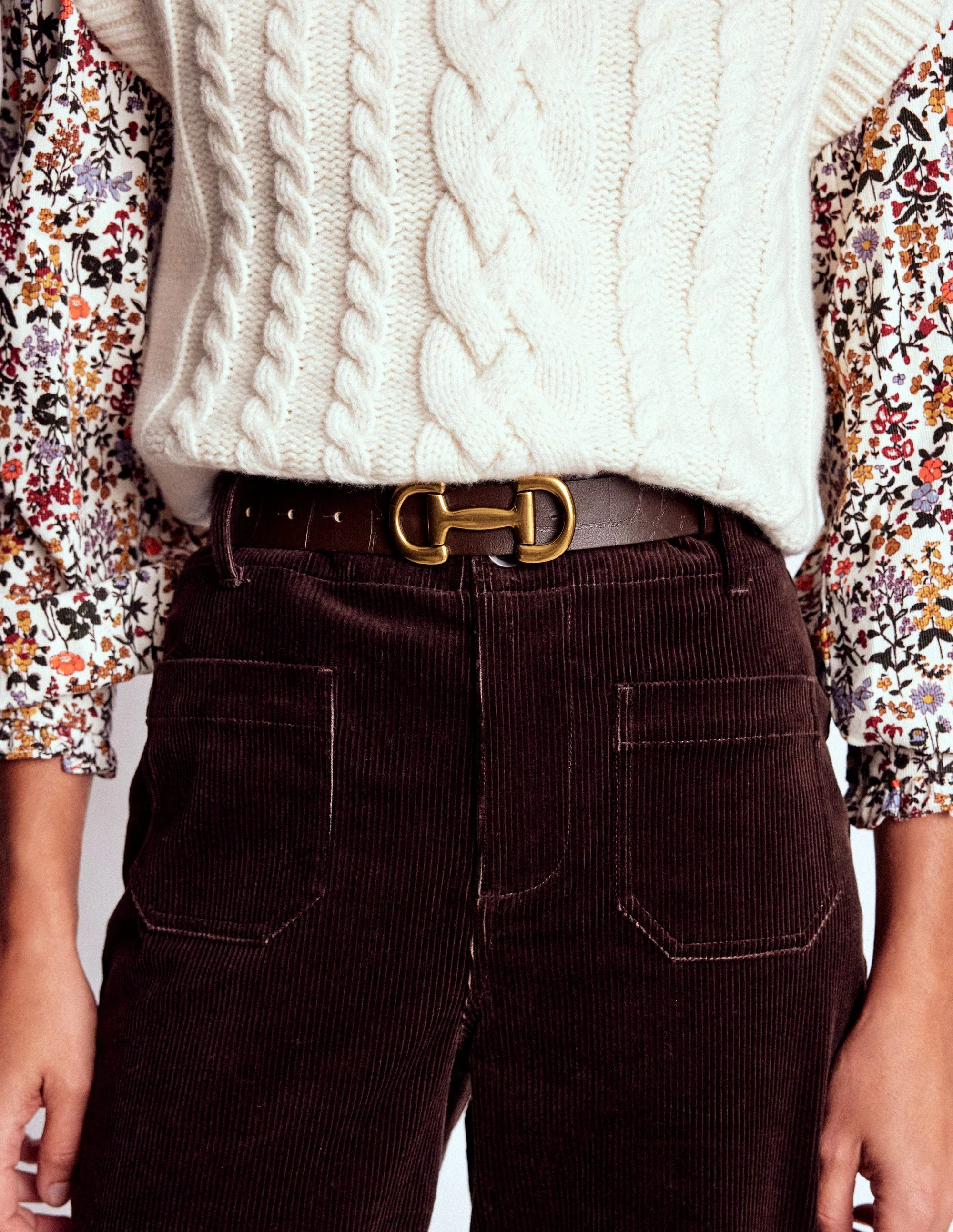 Iris Snaffle-Trim Leather Belt-Croc - Image 2