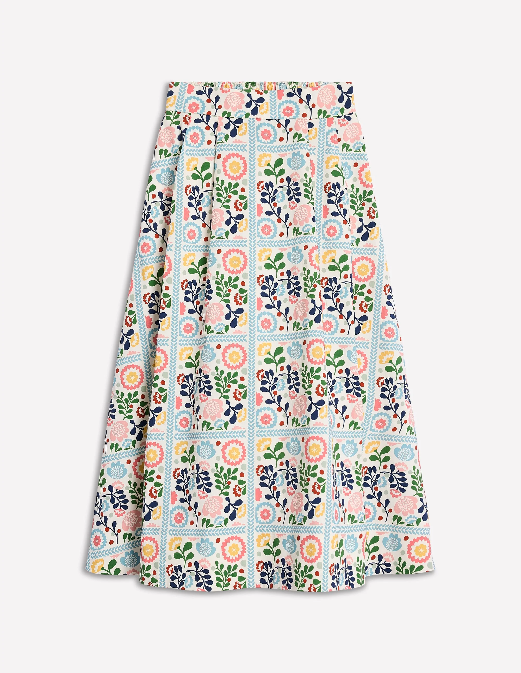 Isabella Cotton Sateen Skirt-Multi, Vine Tile - Image 5