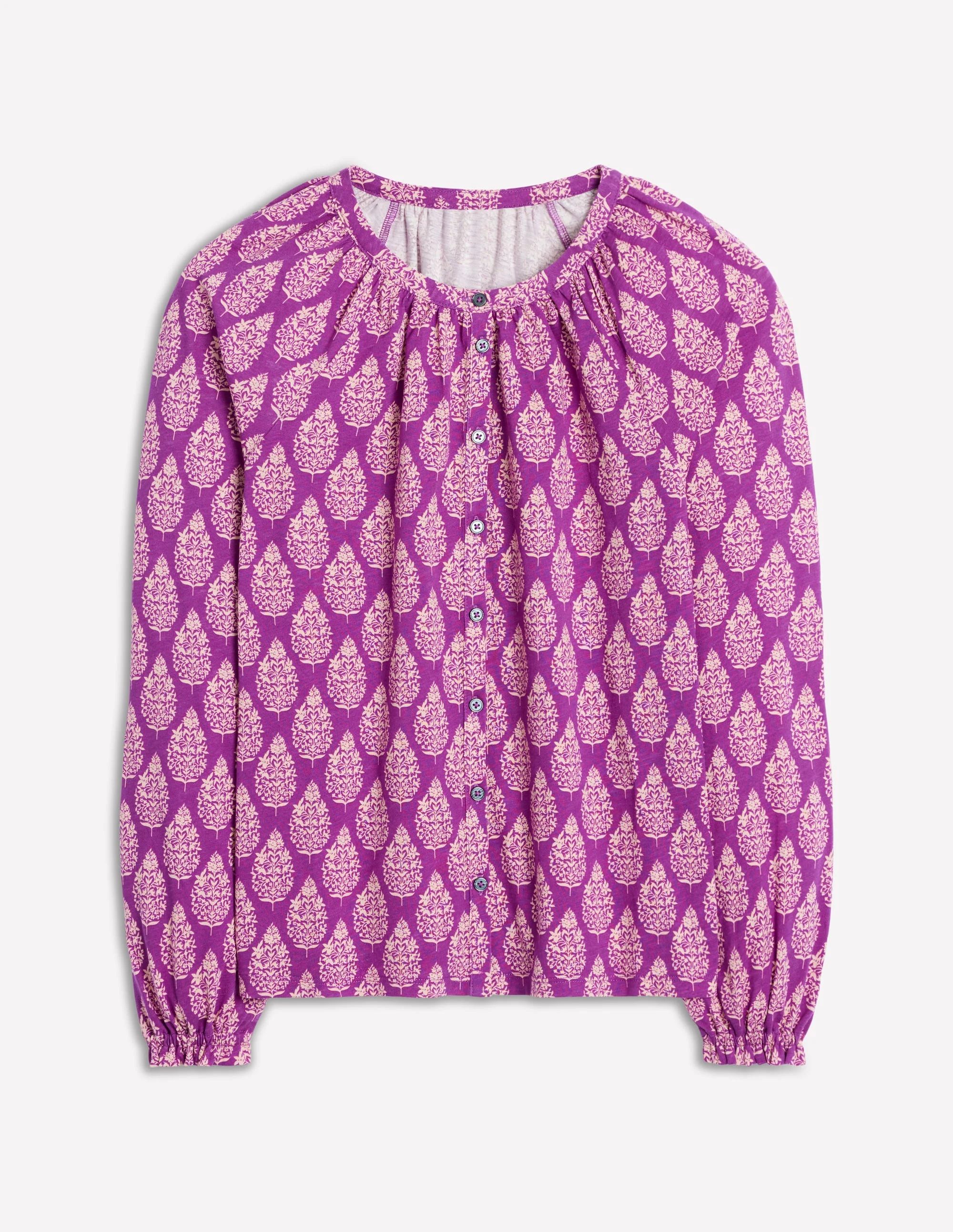 Isla Long Sleeve Jersey Shirt-Purple, Wildflower Bouquet - Image 7