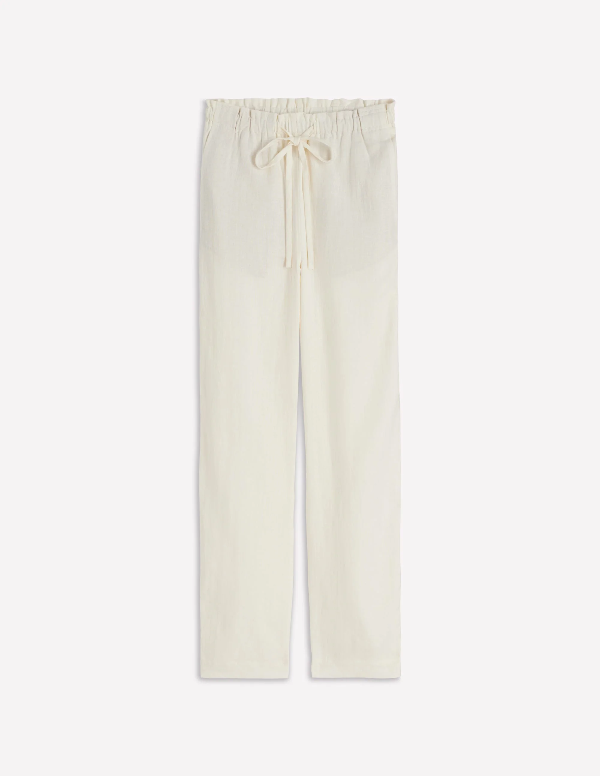 Islington Linen Crop Trousers-Ivory - Image 6
