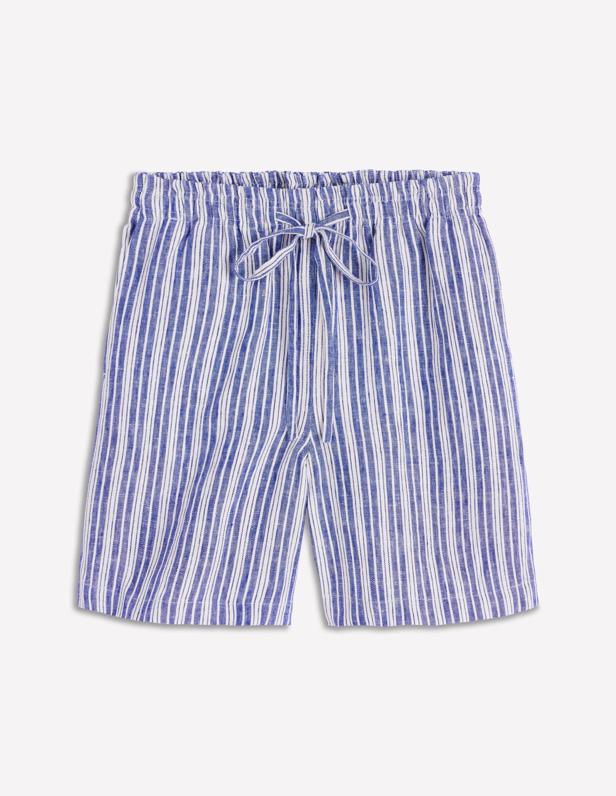 Islington Linen Shorts-Bright blue Stripe - Image 6