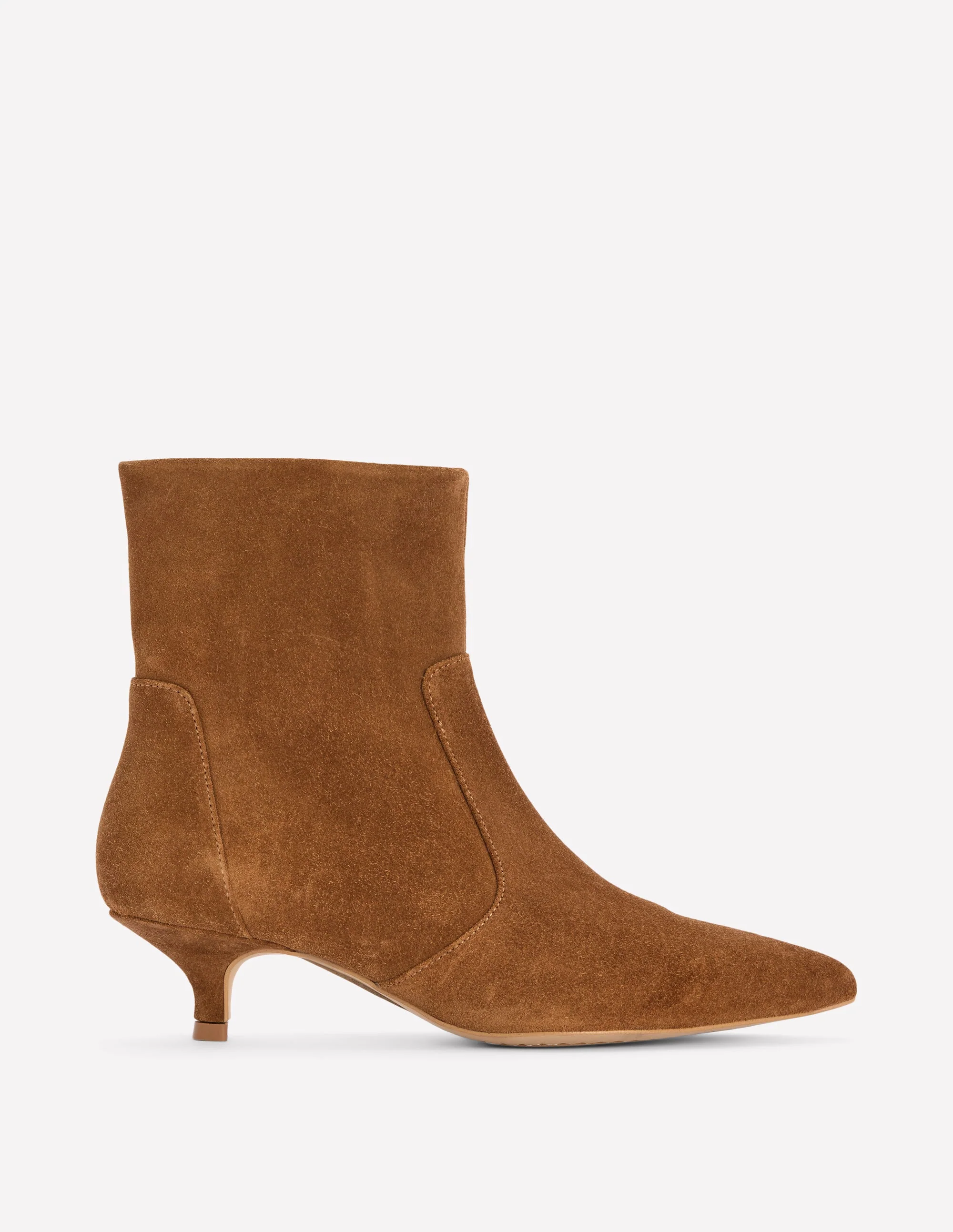 Isobel Kitten Heel Ankle Boot-Cognac