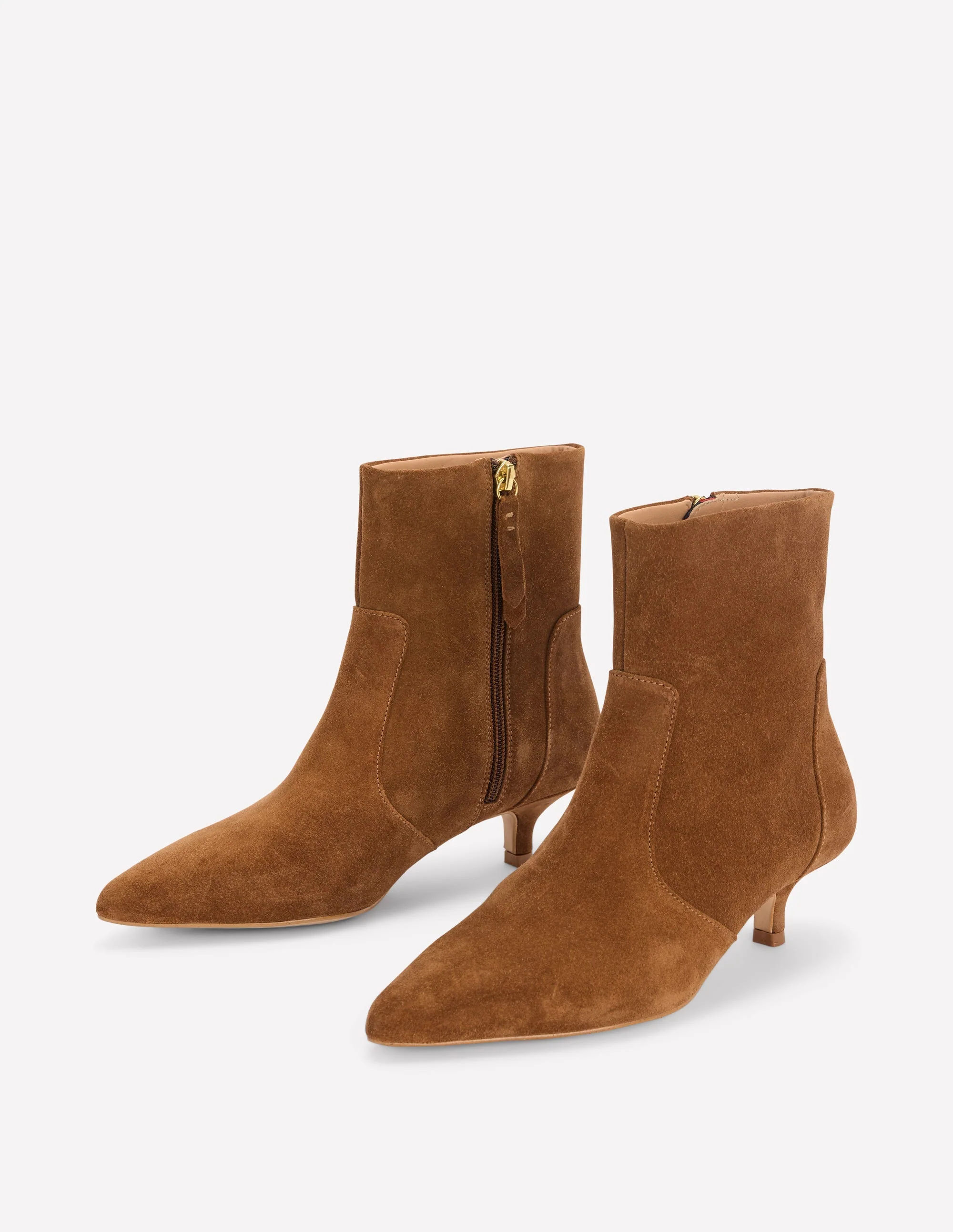 Isobel Kitten Heel Ankle Boot-Cognac - Image 4