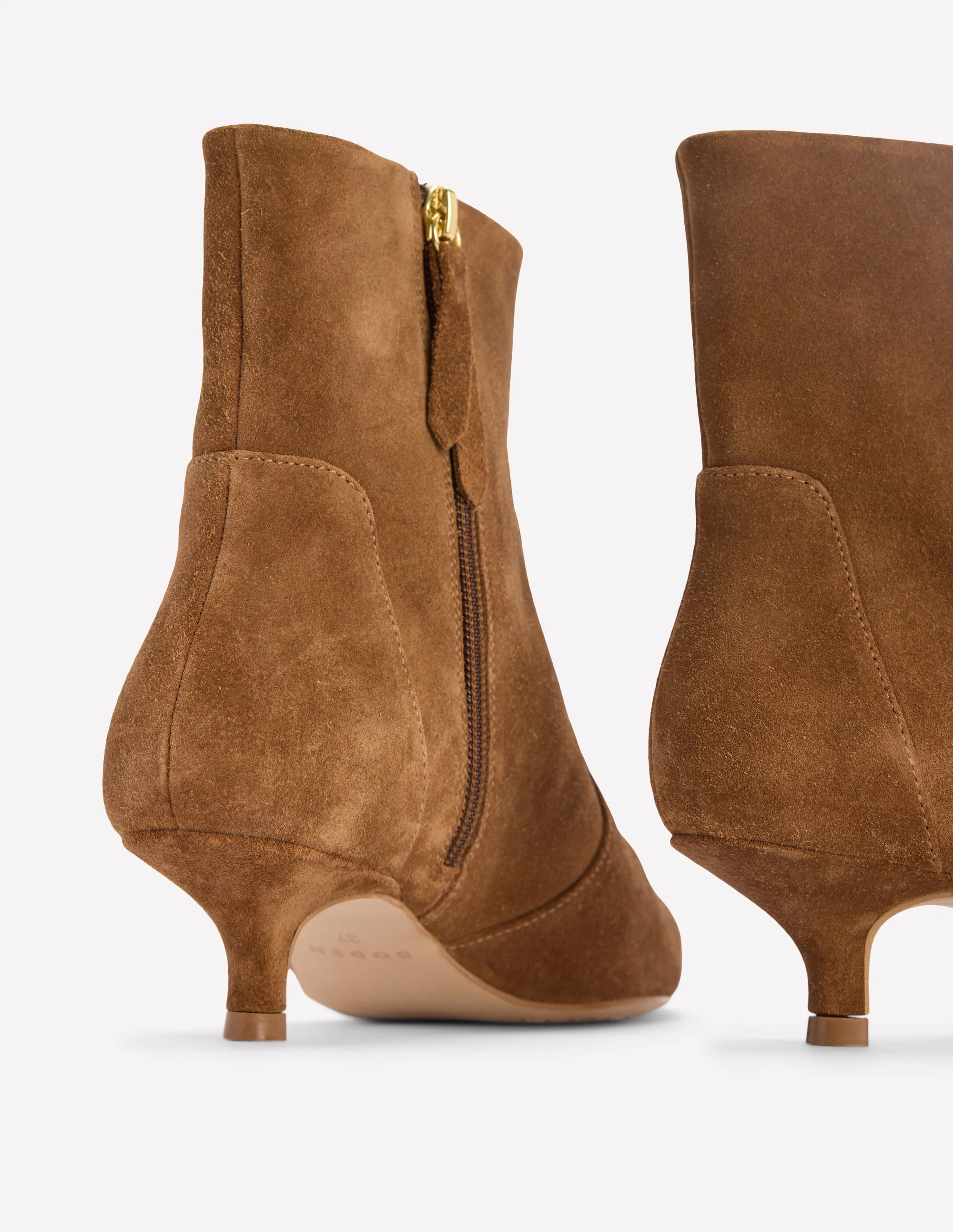Isobel Kitten Heel Ankle Boot-Cognac - Image 5