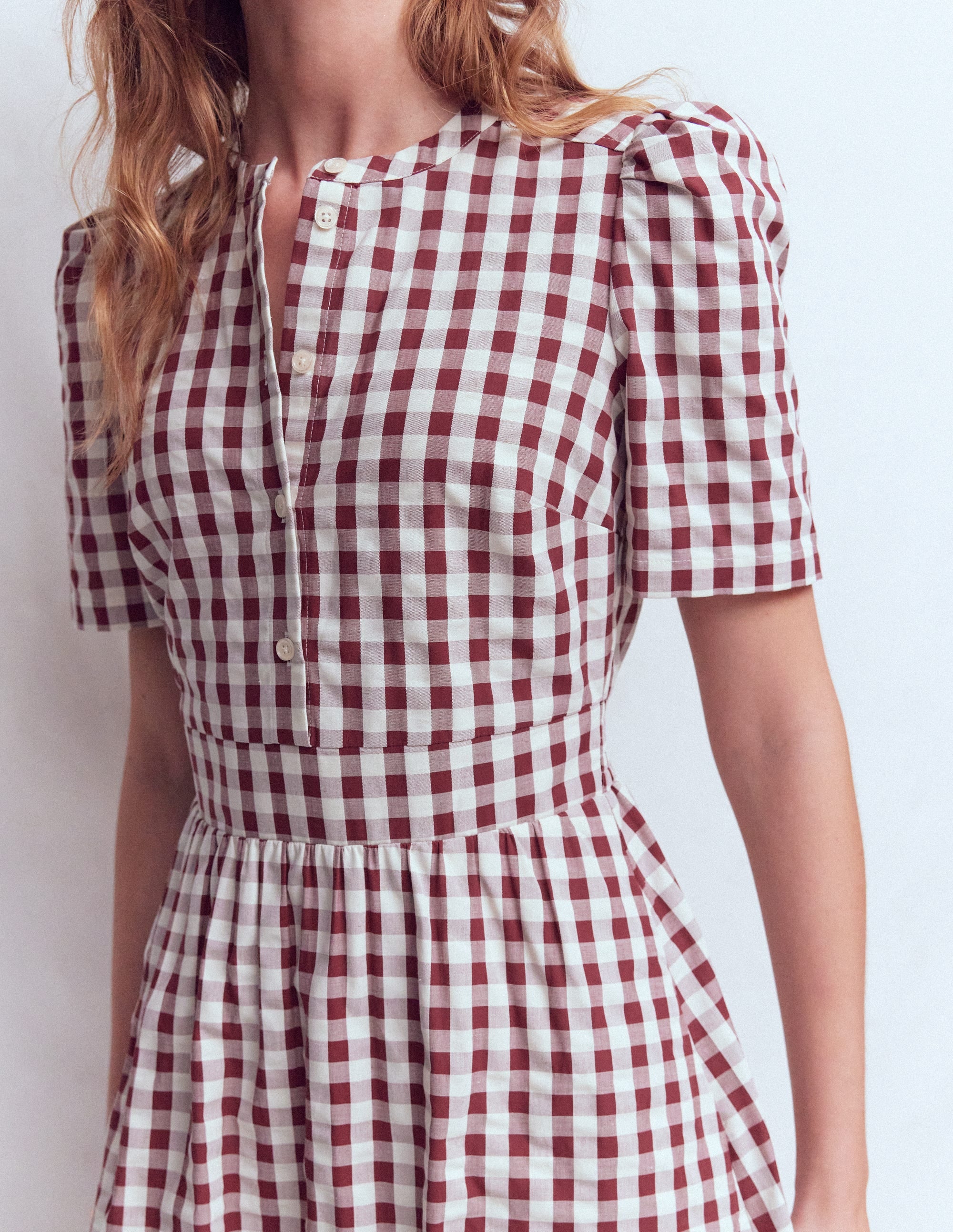 Ivy Cotton Midi Dress-Gingham - Image 2