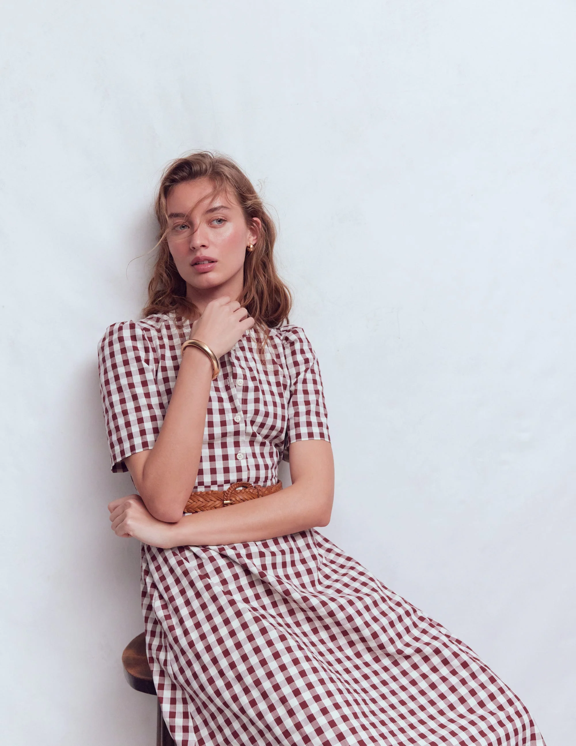 Ivy Cotton Midi Dress-Gingham - Image 6