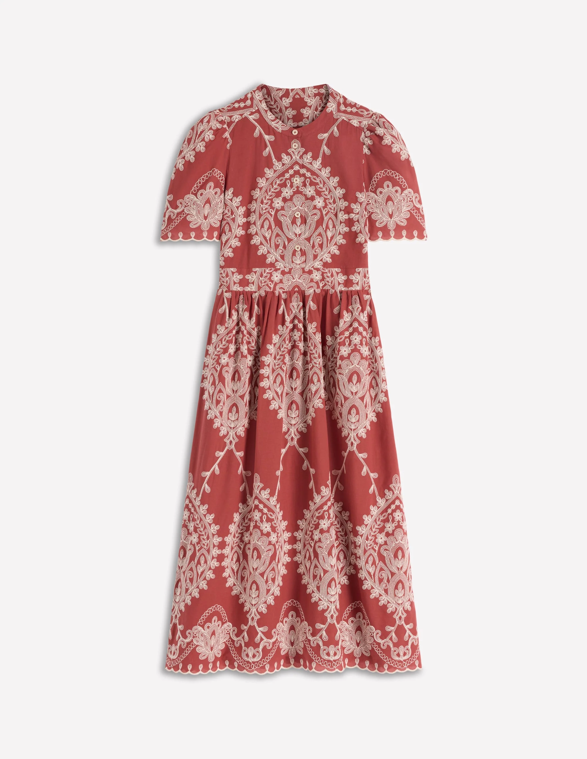 Ivy Cotton Midi Dress-Rust Embroidery - Image 6