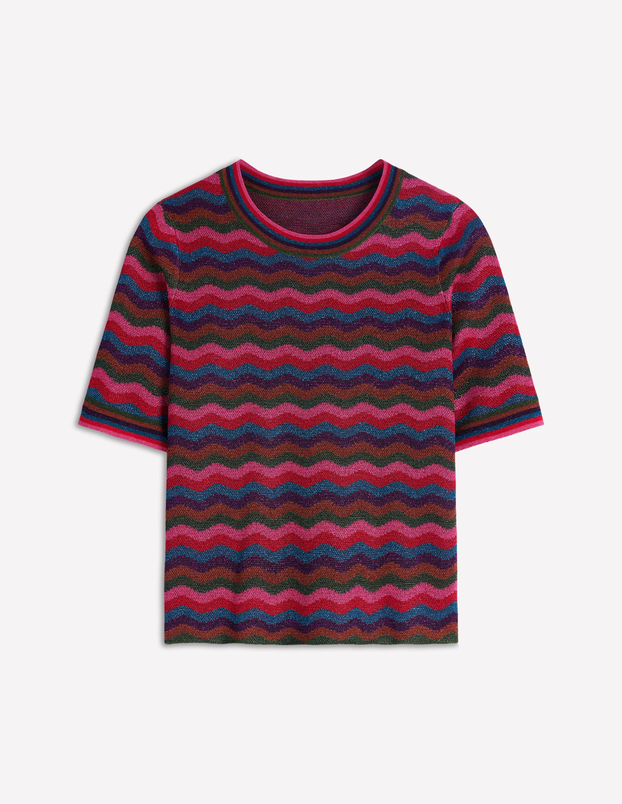 Jacquard Knitted T-Shirt-Multi - Image 8