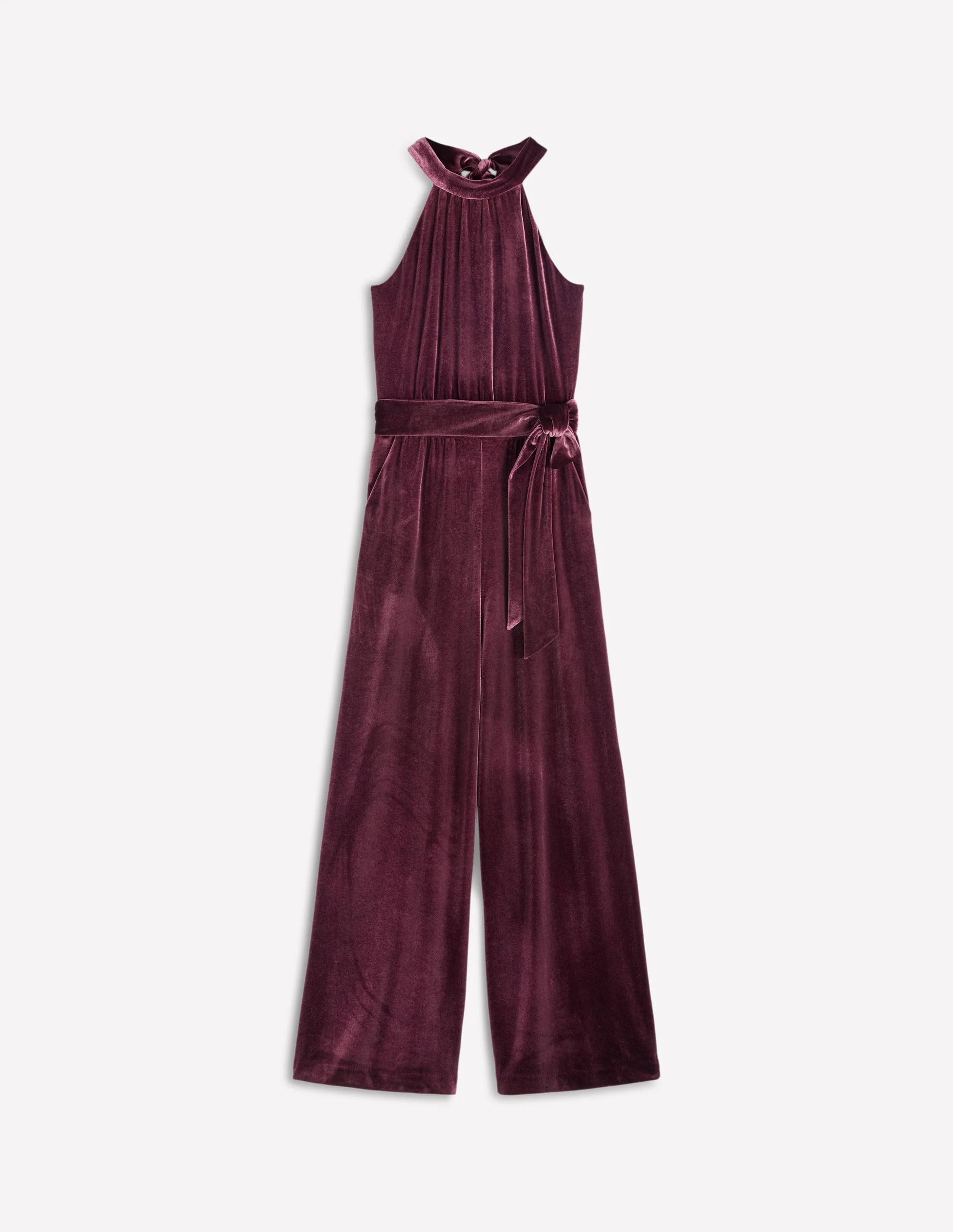 Jersey Halter Jumpsuit-Dark Cherry - Image 6