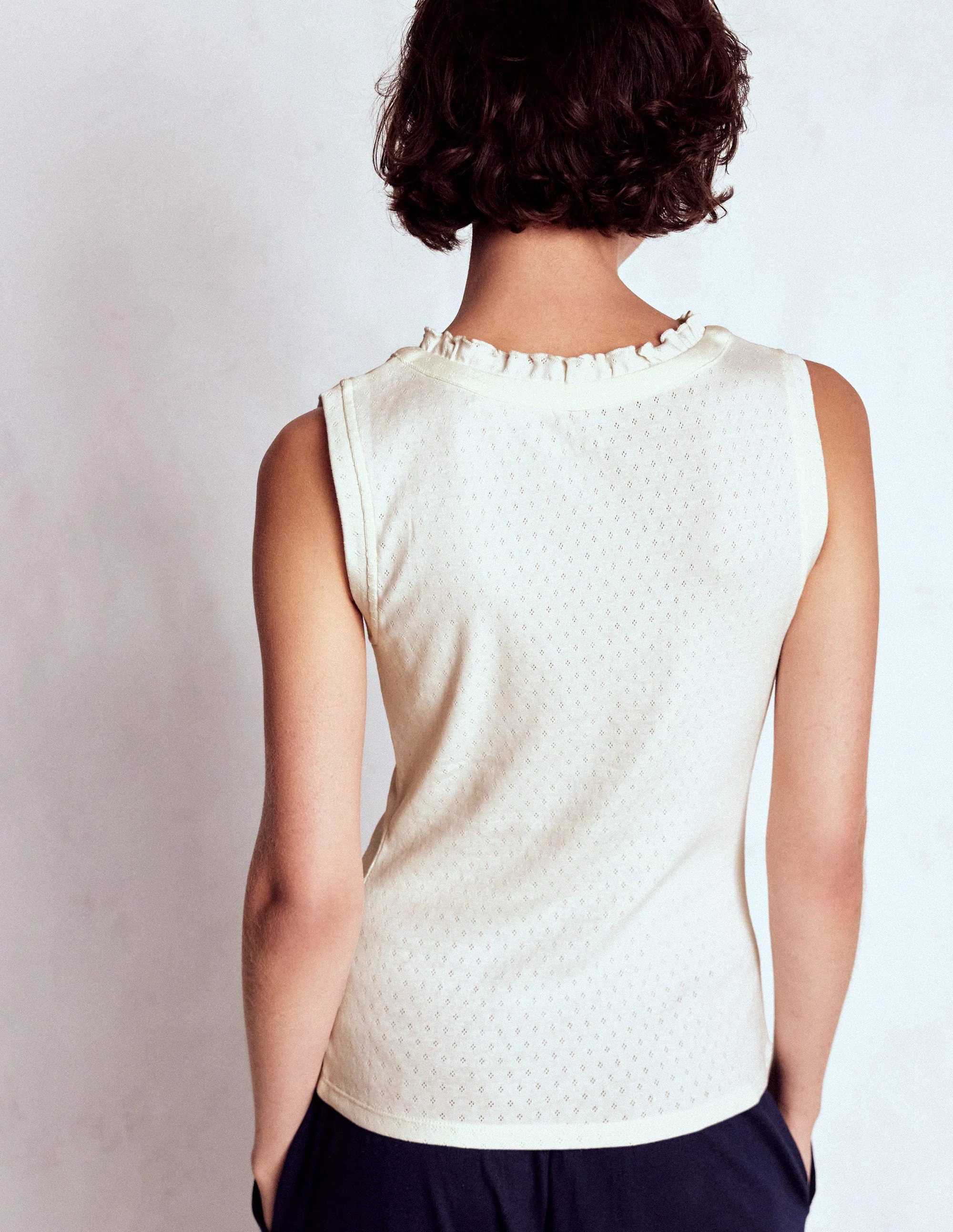 Jersey Henley Pyjama Vest-Classic Ivory - Image 3
